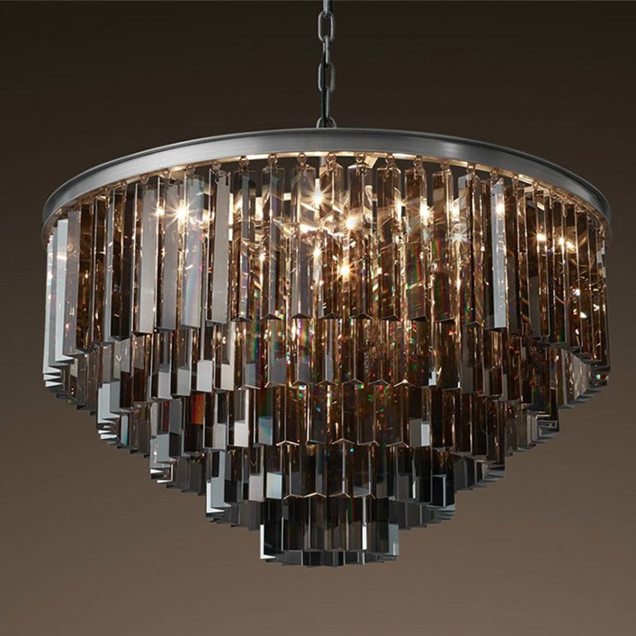 Vintage Crystal Prism Chandelier Light