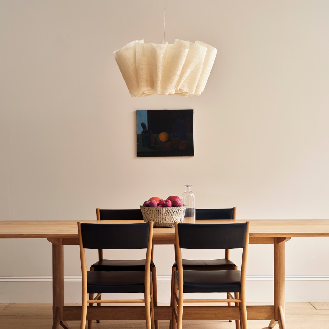 Scandinavian Pleated Fabric Pendant Light – Adjustable Hanging Lamp for Dining Room T191
