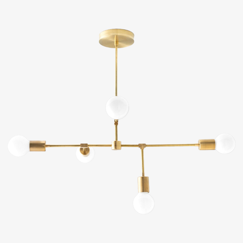 Mobilux Line 5 Light Chandelier - Modern Ceiling Hanging Lamp for Dining Room T355