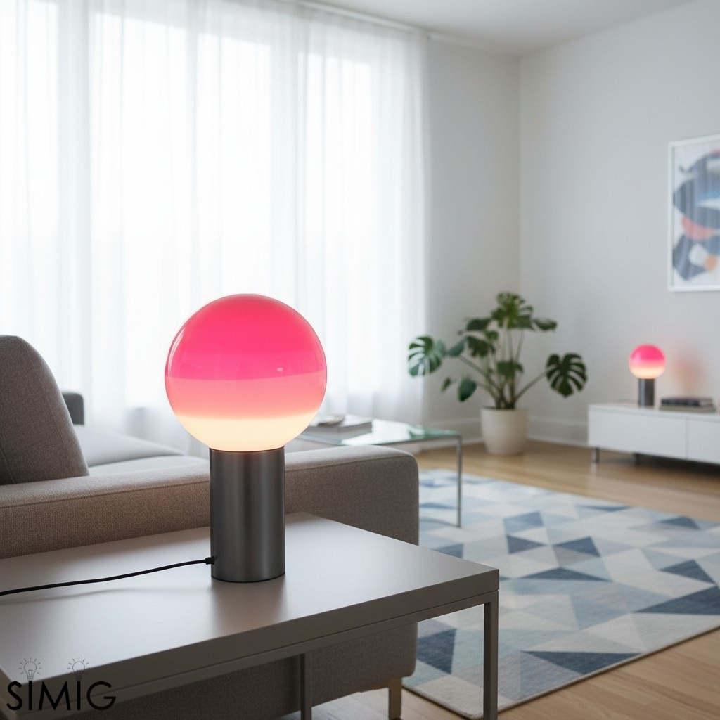 Tintelle Pink Glass Sphere Table Lamp - Contemporary Interior Style T532