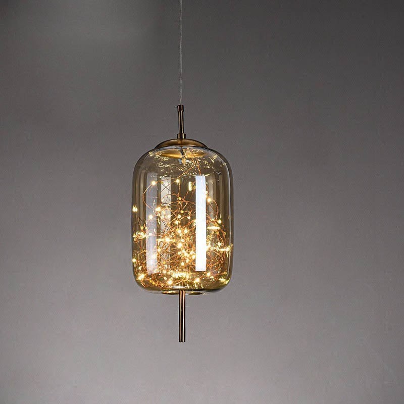 Scandinavian Cylinder Oval Glass Pendant Light M63