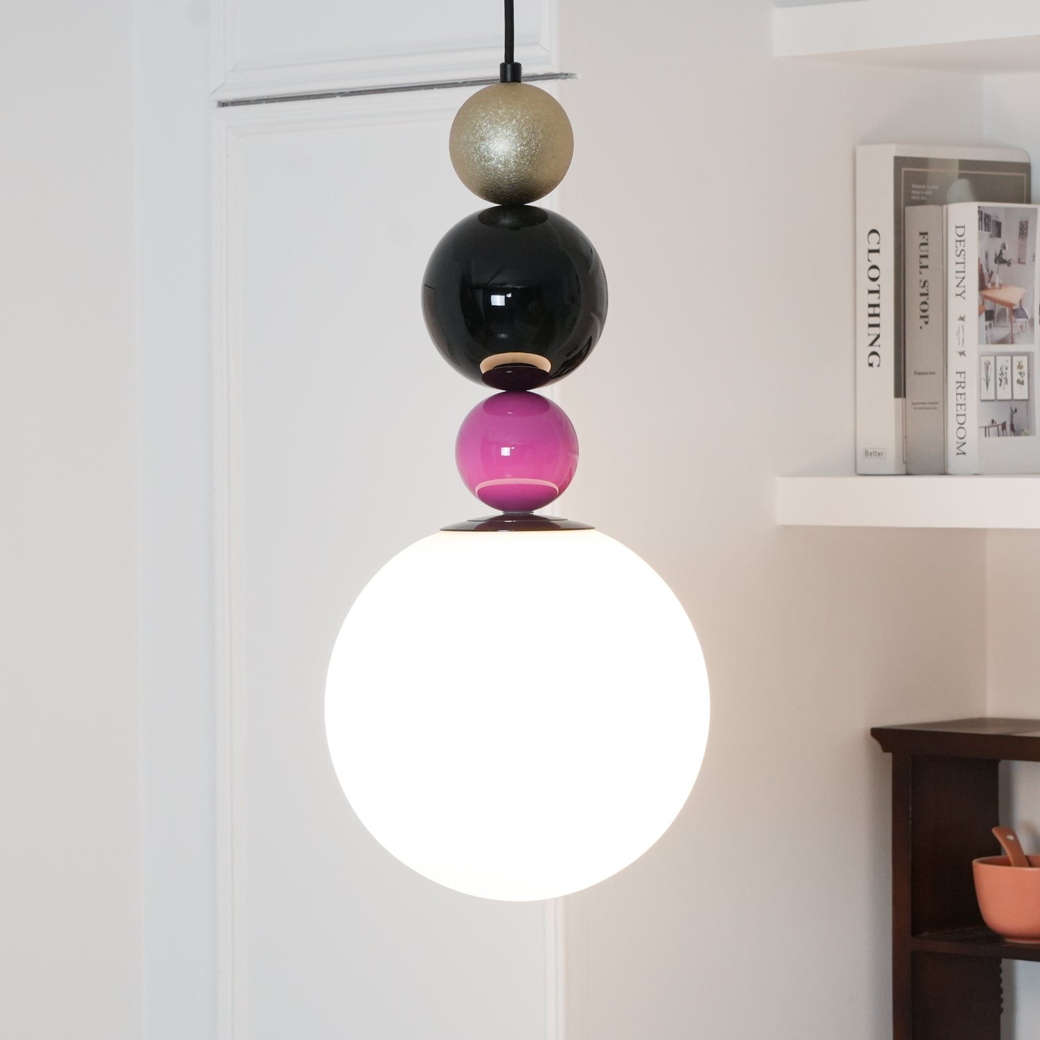 Round Balls Stacking Pink Pendant Lamp M418