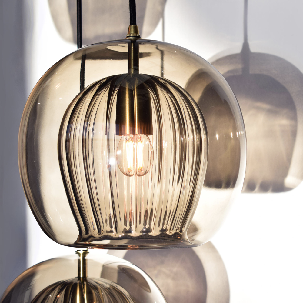Modern Pleated Glass Pendant Light G49