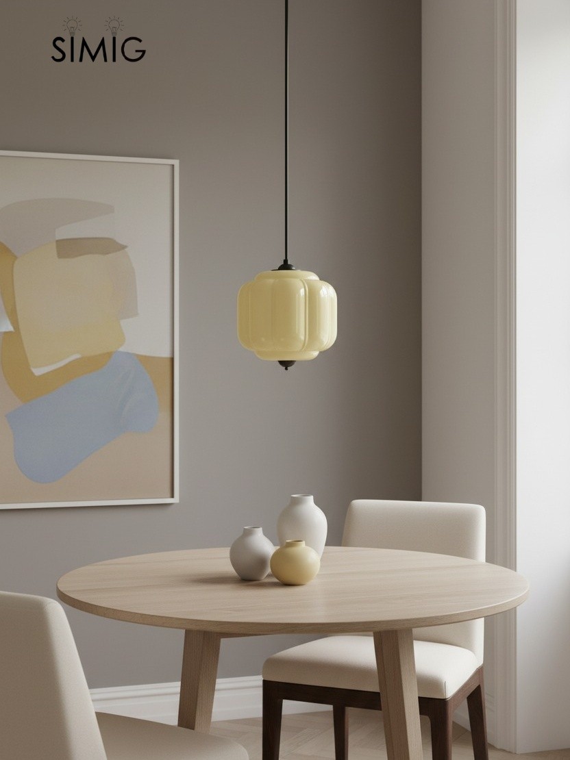 Eloise Vintage Milk Glass Pendant Light - Chic Retro Lighting for Dining Rooms S215