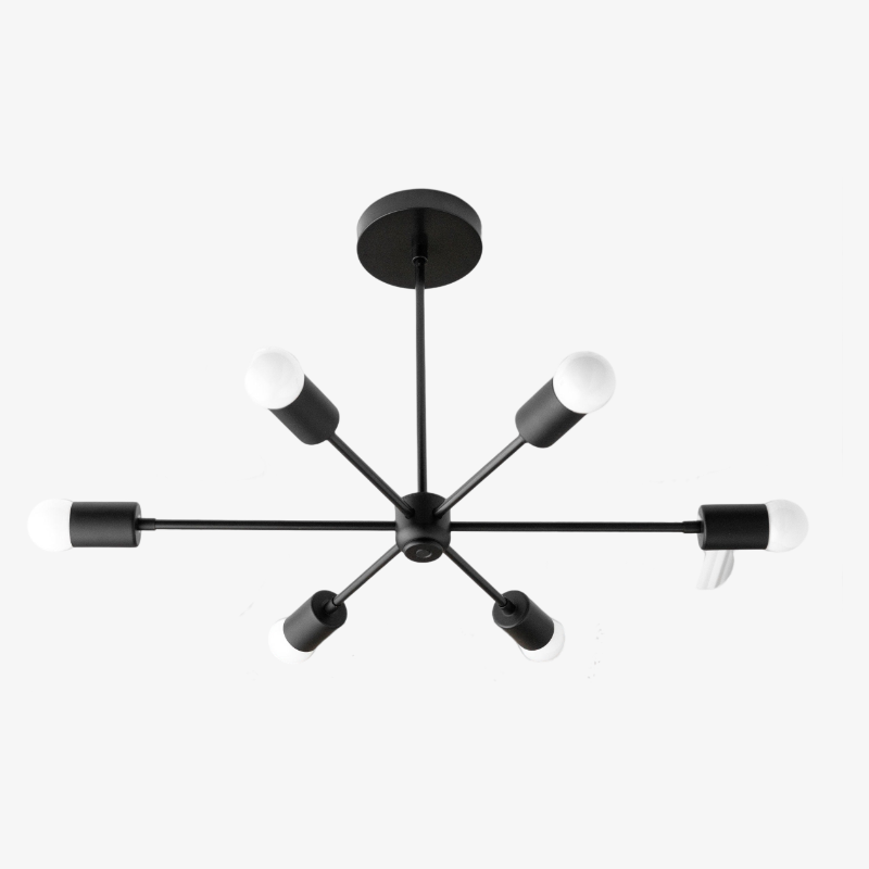 Mobilux Line Mid Century Modern Chandelier - 6 Heads Hanging Ceiling Light T312