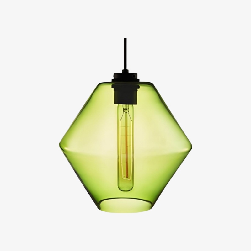 Modern Geometric Glass Pendant Light - Home Decor Multiple Colors Lighting S377