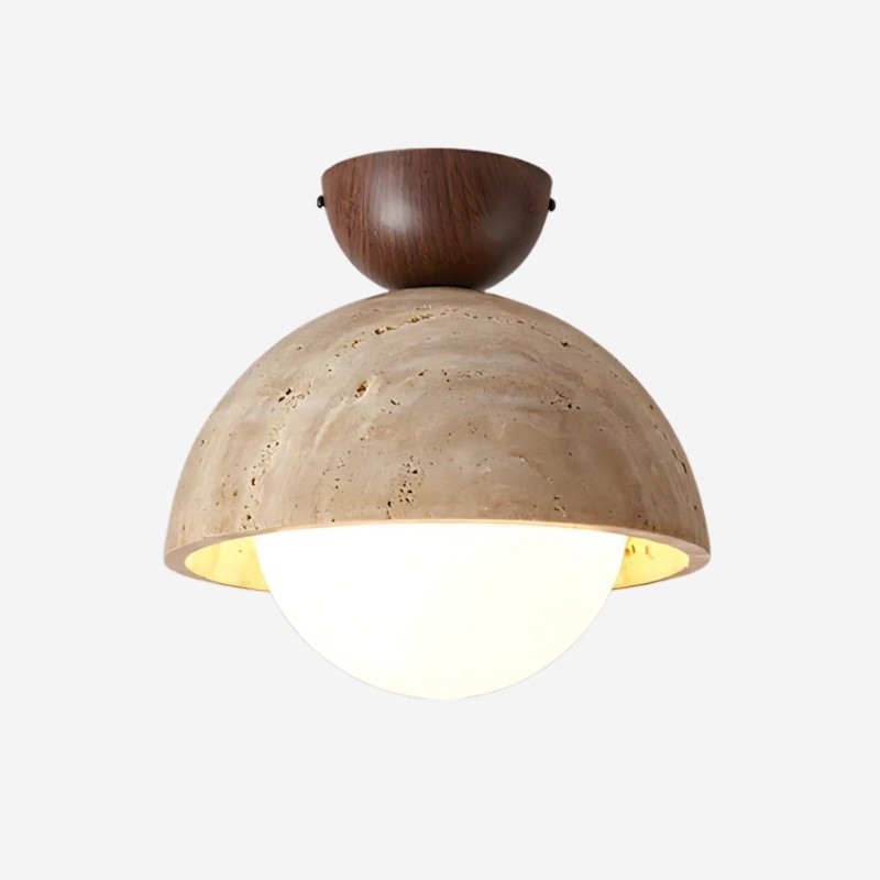 Modern Semicircular Ceiling Light – Travertine Retro Finish S296
