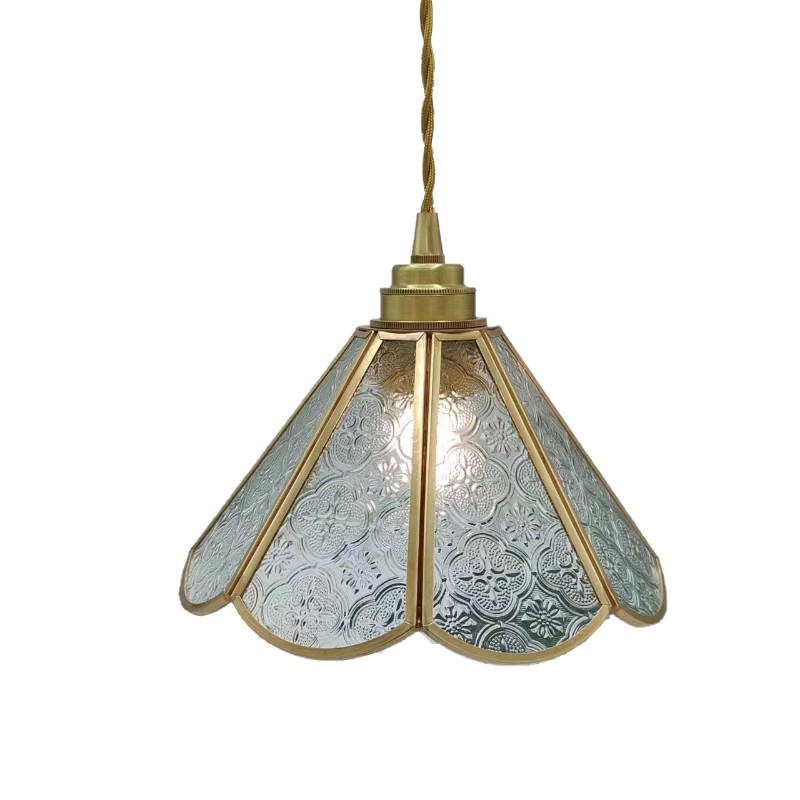 Japanese Vintage Begonia Glass Pendant Light