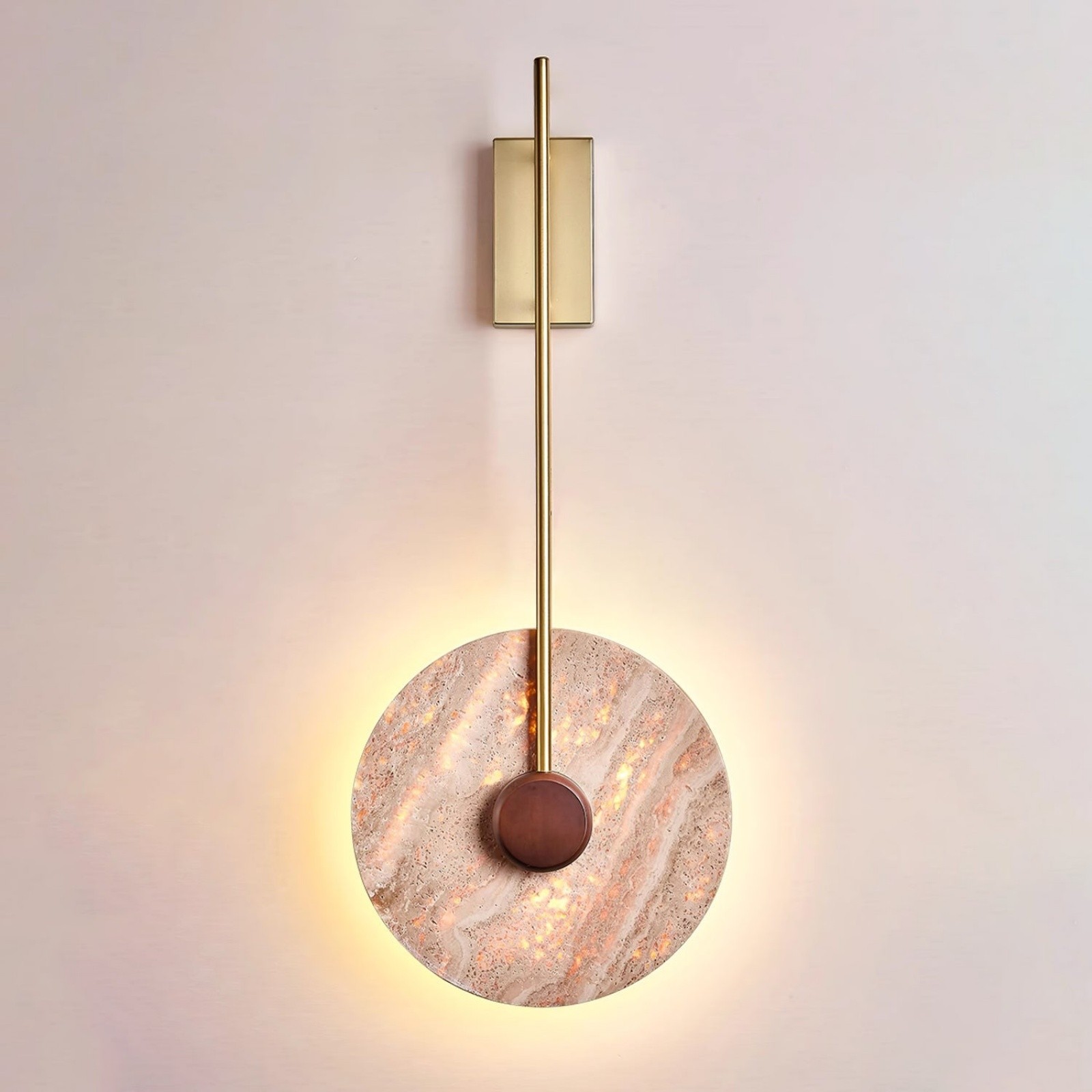 Minimalist Guitar Vertical Design Travertine Wall Sconce S311