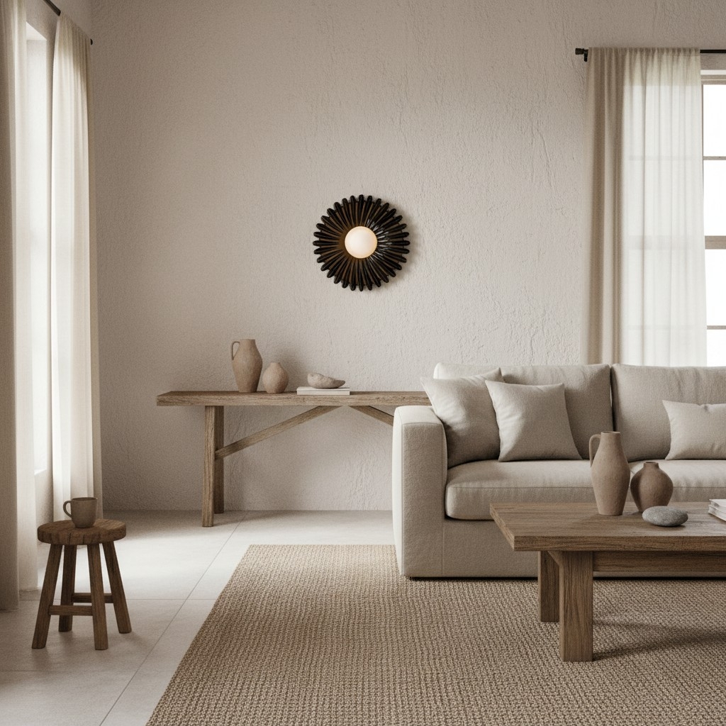 Glova Round Flower  Petal Wall Sconce, Sculptural Accent Light for Bedroom T744