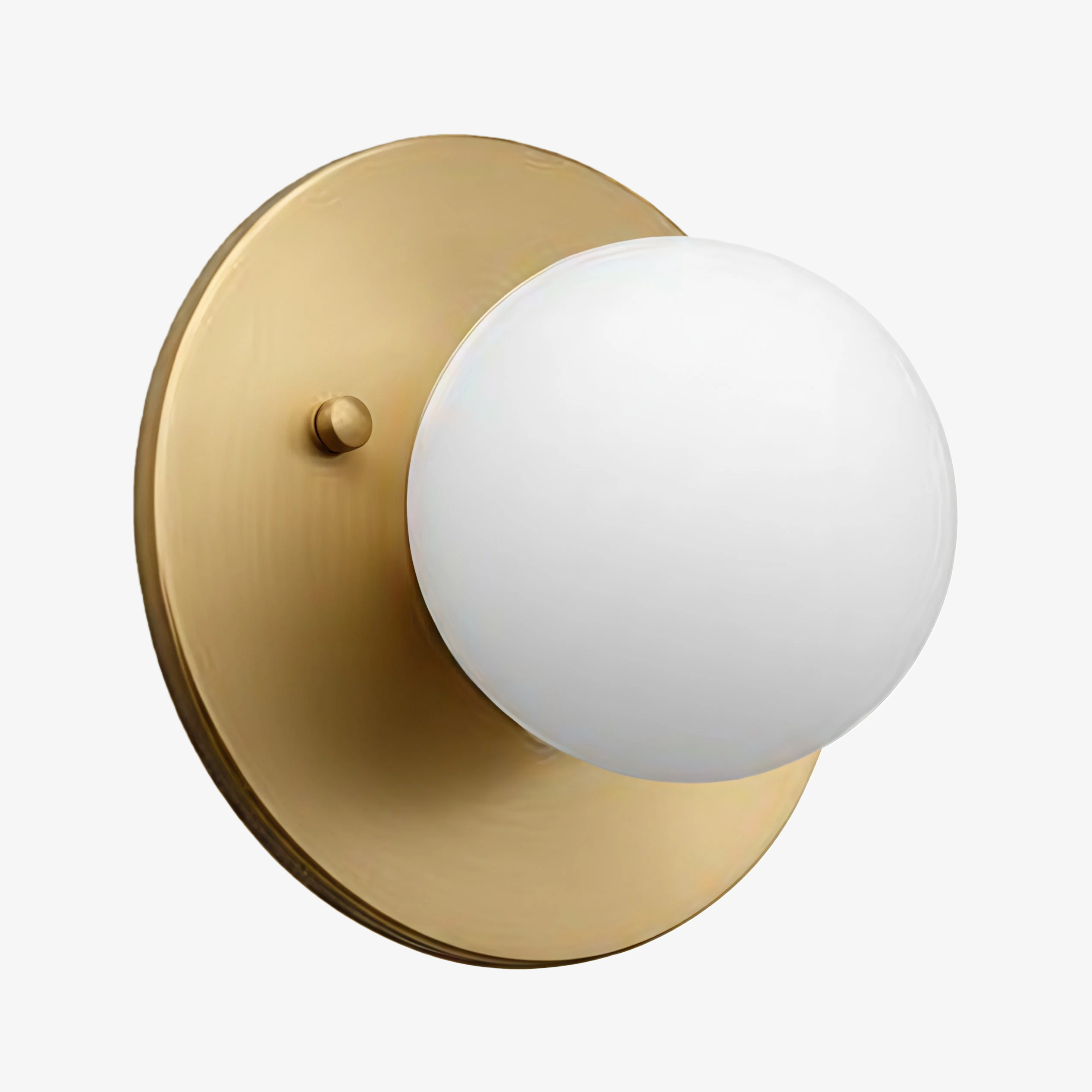 Glorica Glass Brass Wall Sconce - Frosted Globe Classic Light For Warm Ambiance T396