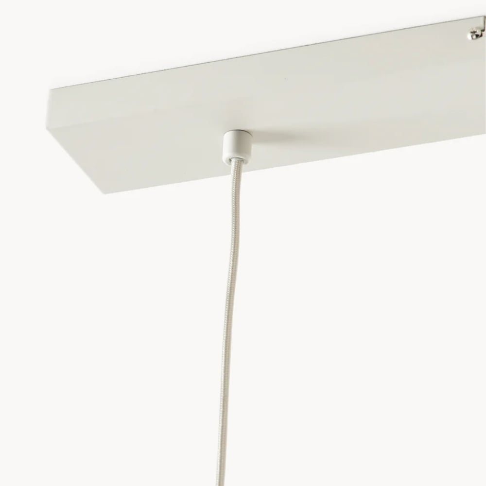 Velura Linear Pendant Light - Natural Linen Shade for Warm Ambiance T1069