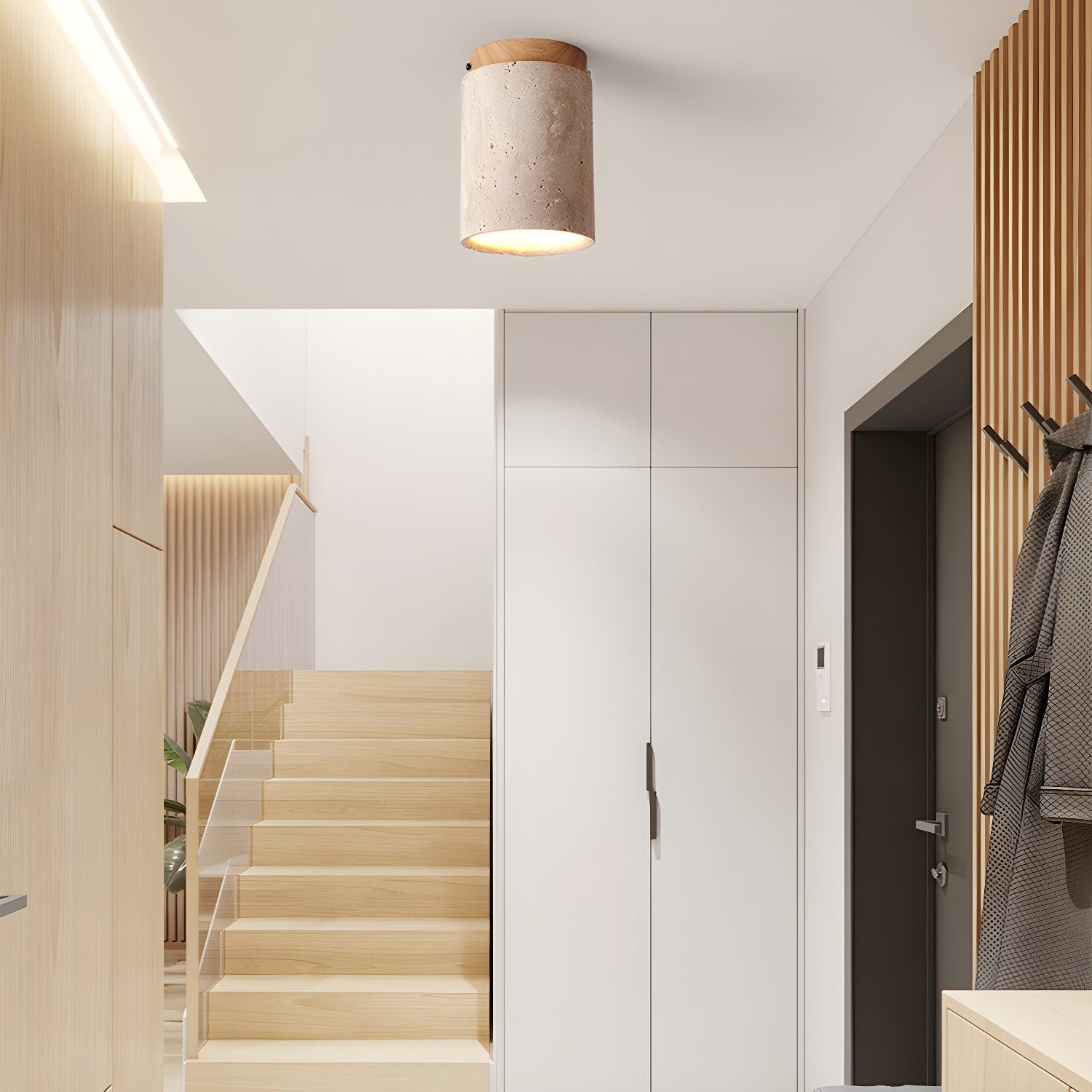 Marble Travertine Column Ceiling Lamp M405