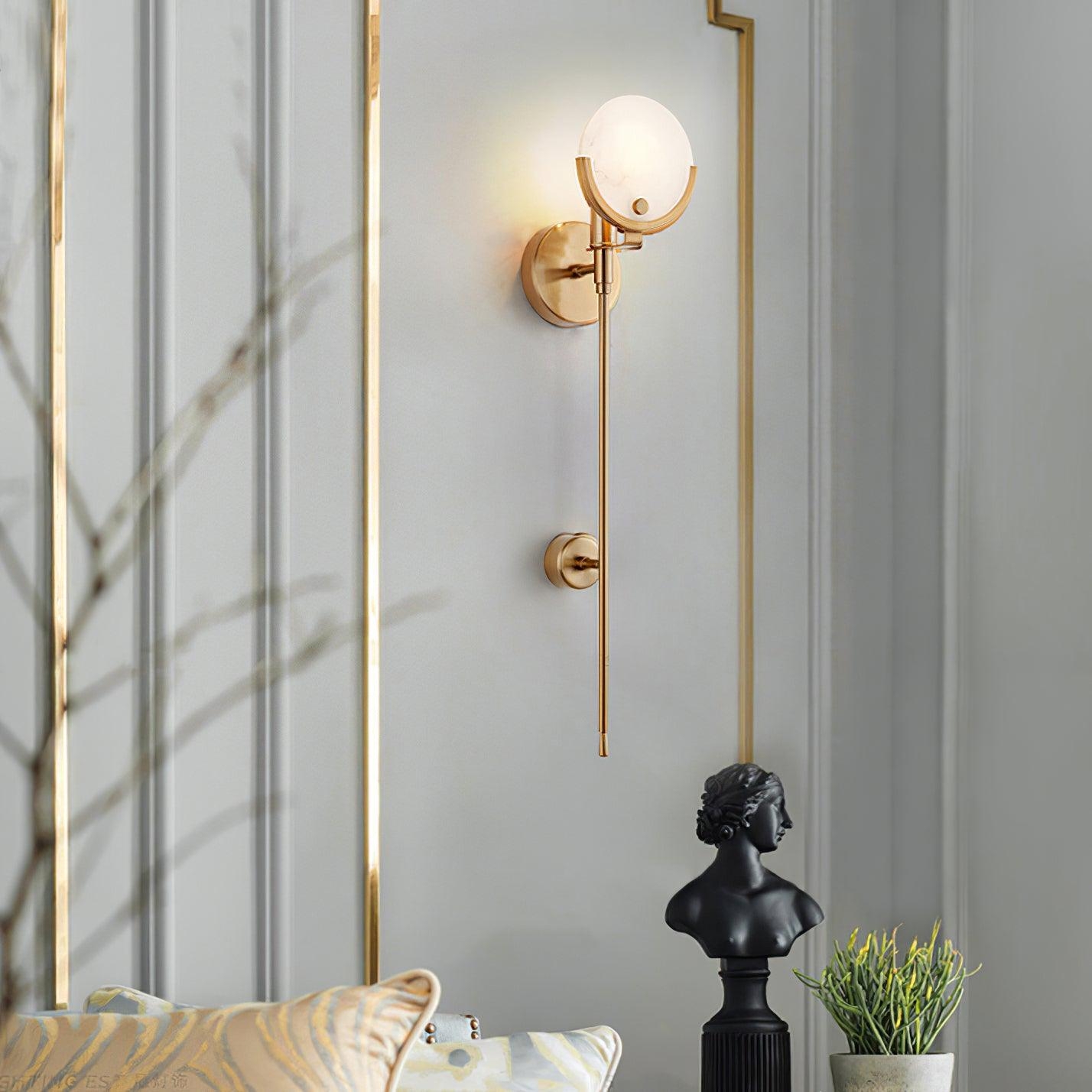 Ava Brass Alabaster Wall Lamp T1612