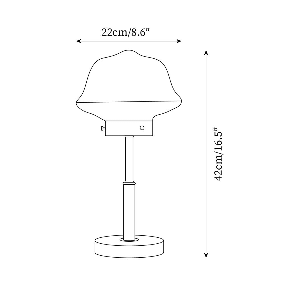 Mid Century Vintage Walnut Glass Table Lamp M292
