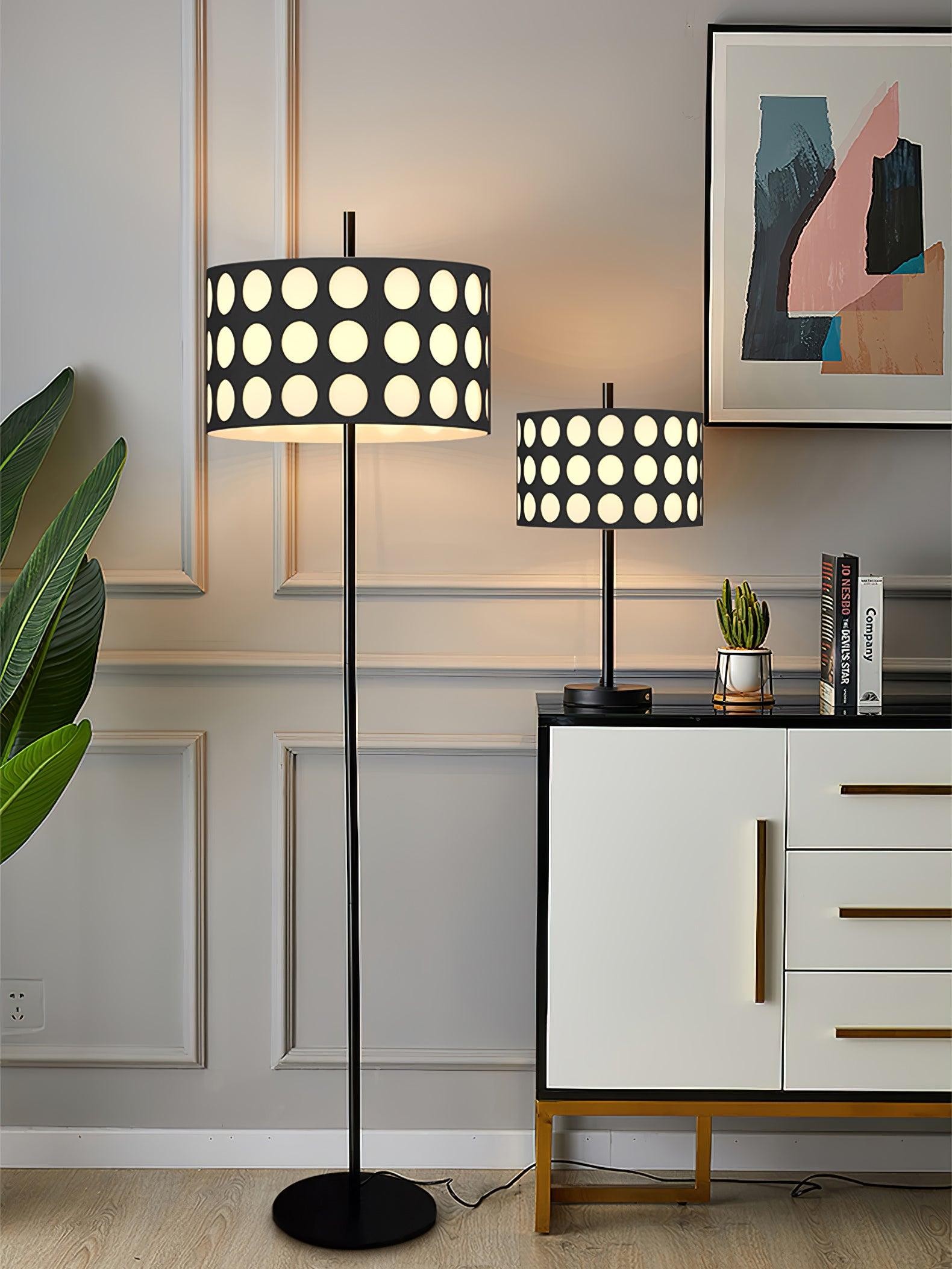 Geometry Polka Arc Fabric Floor Lamp S363