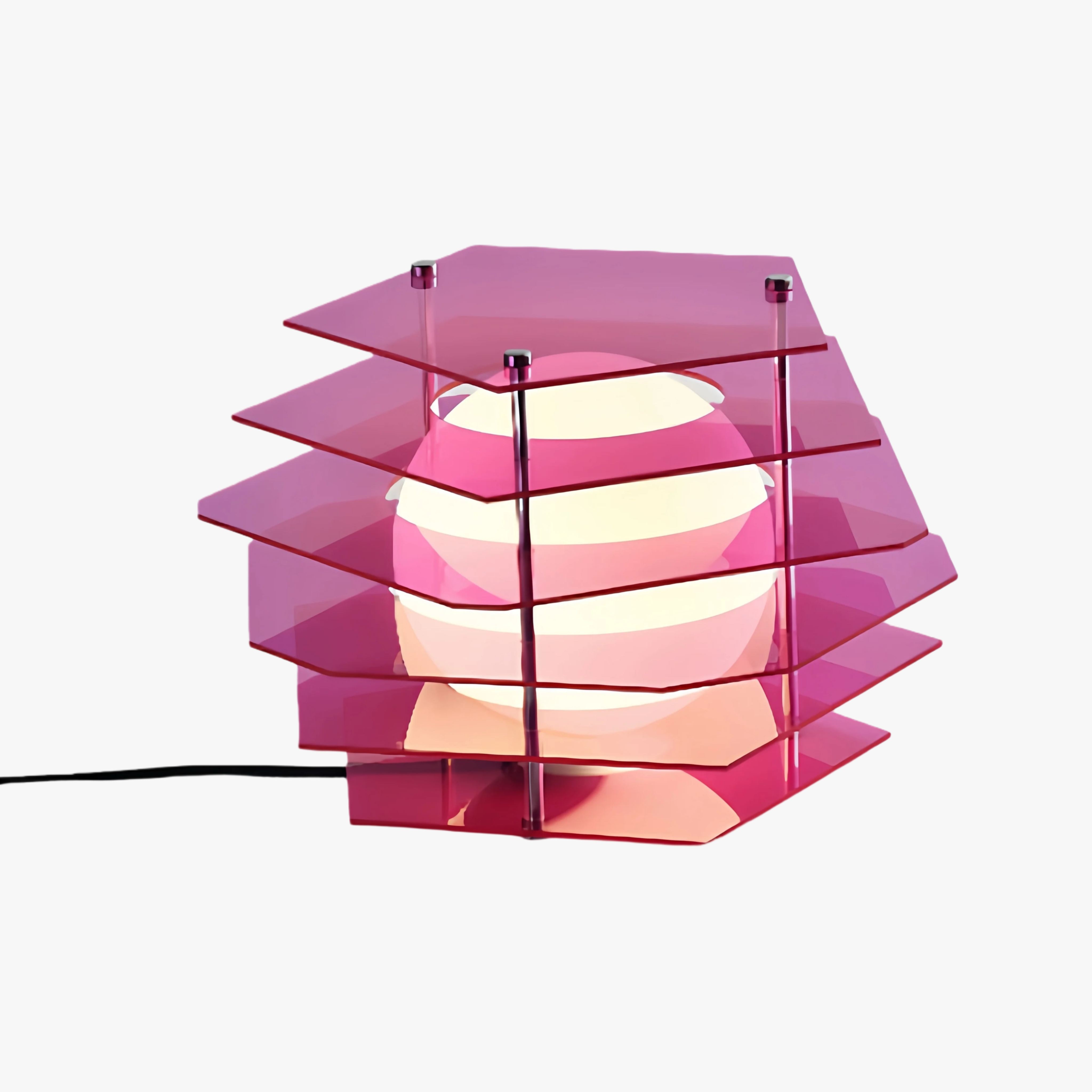 Sunset Geometric Ambient Table Lamp - Colorful Acrylic Decorative Lighting Fixture S375