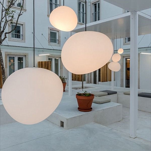Pebble Orb Deco Milk Glass Pendant Light S161
