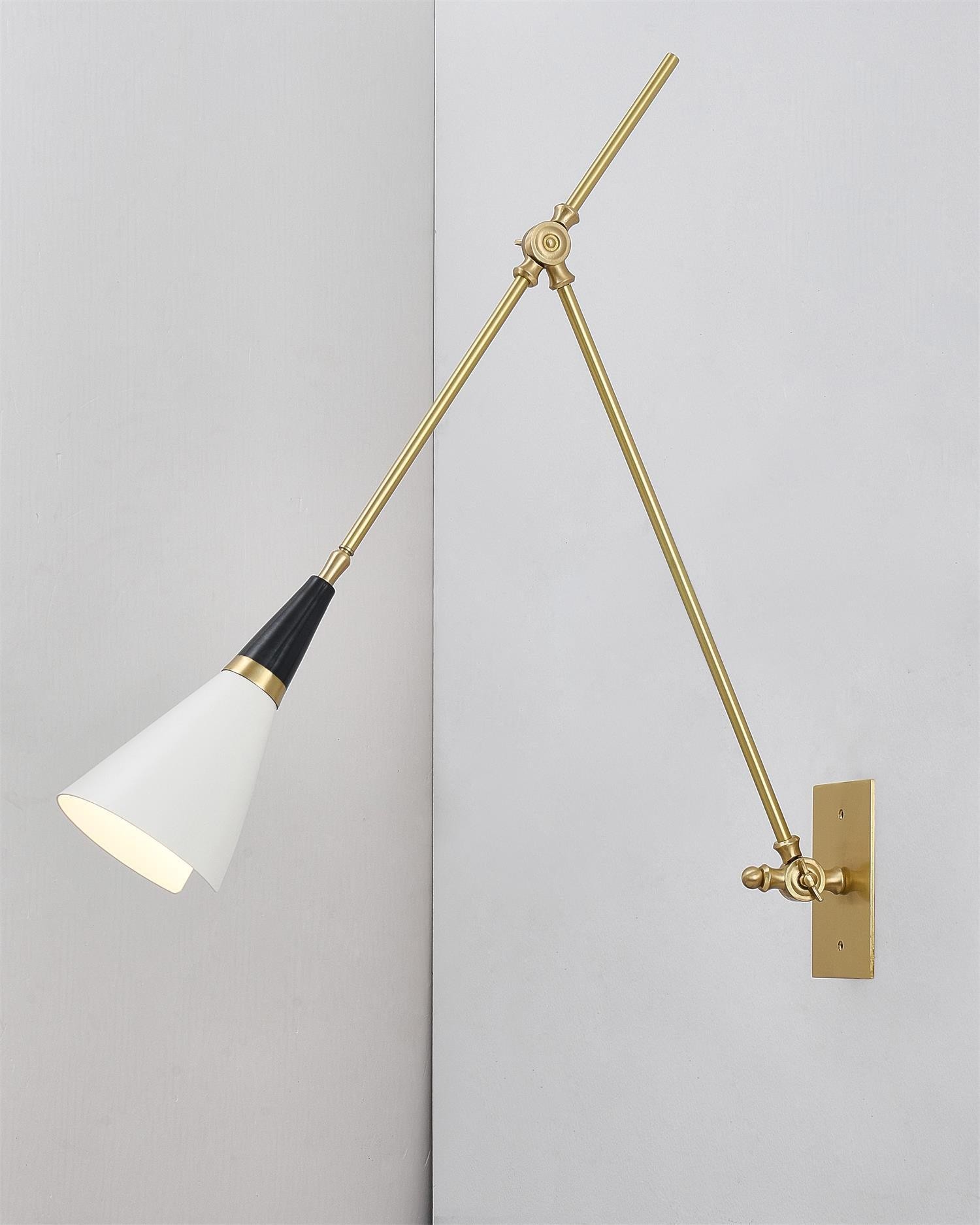 Vintage Metal Adjustable Swing Arm Wall Lamp G37