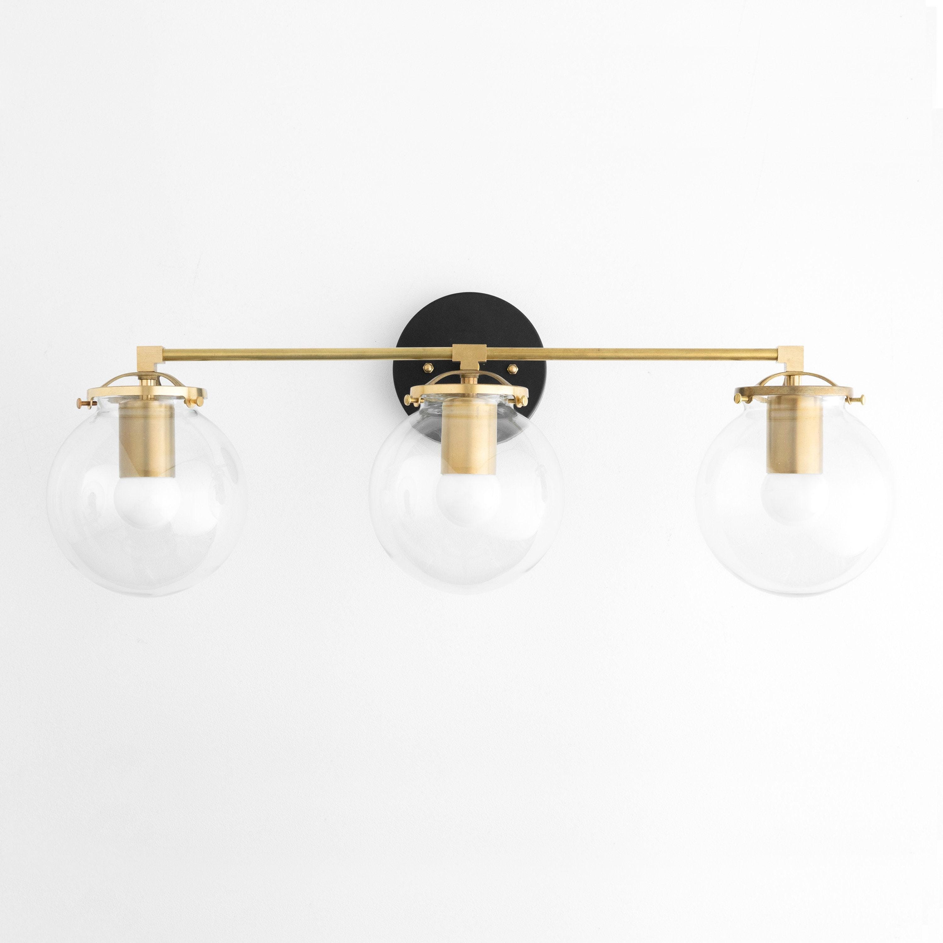 Glorica Glass 3 Shade Globe Vanity Light - Soft Bathroom Light Fixture T329