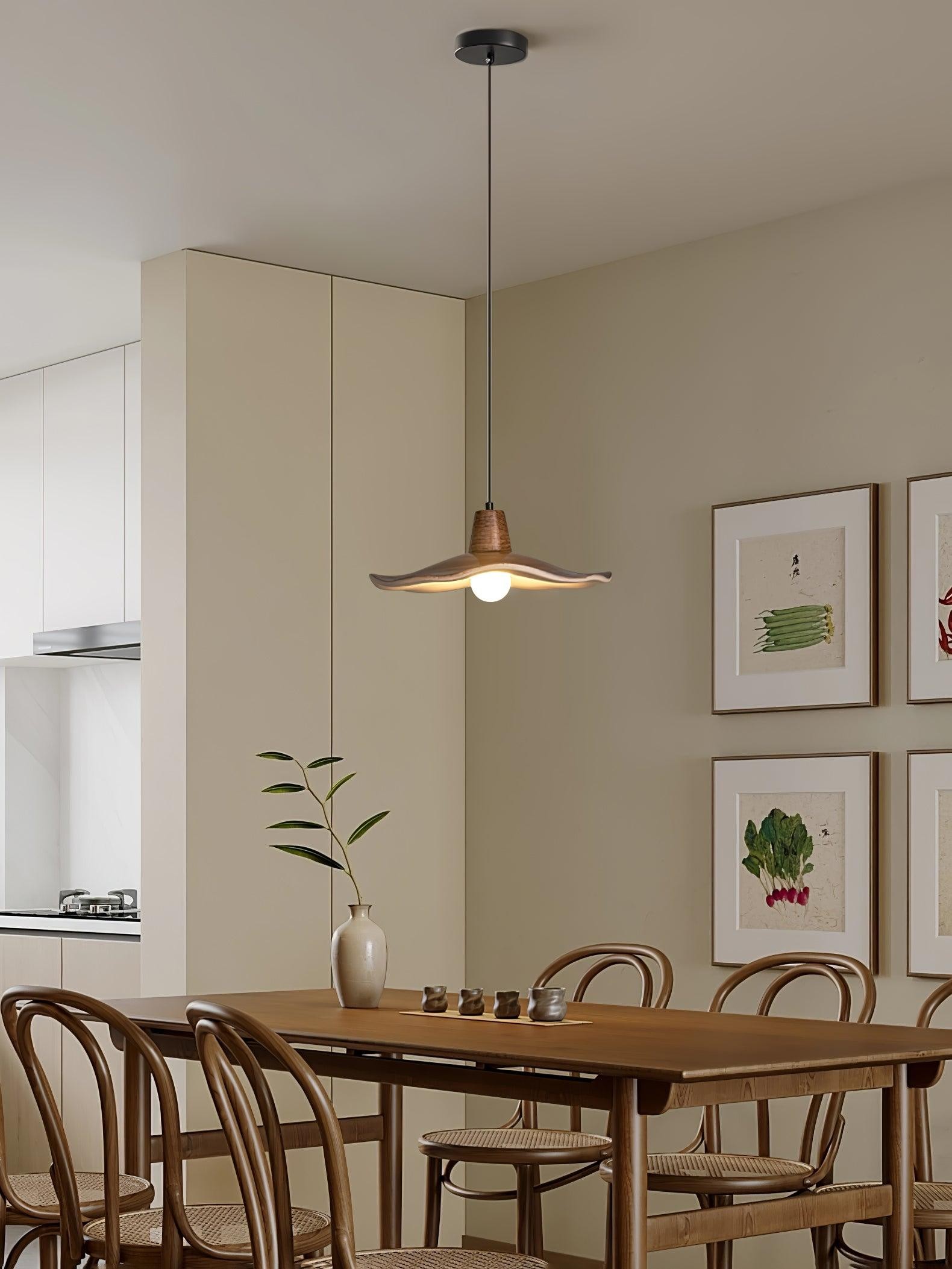 Black Imitation Walnut Wood Grain Kitchen Pendant Lamp M492