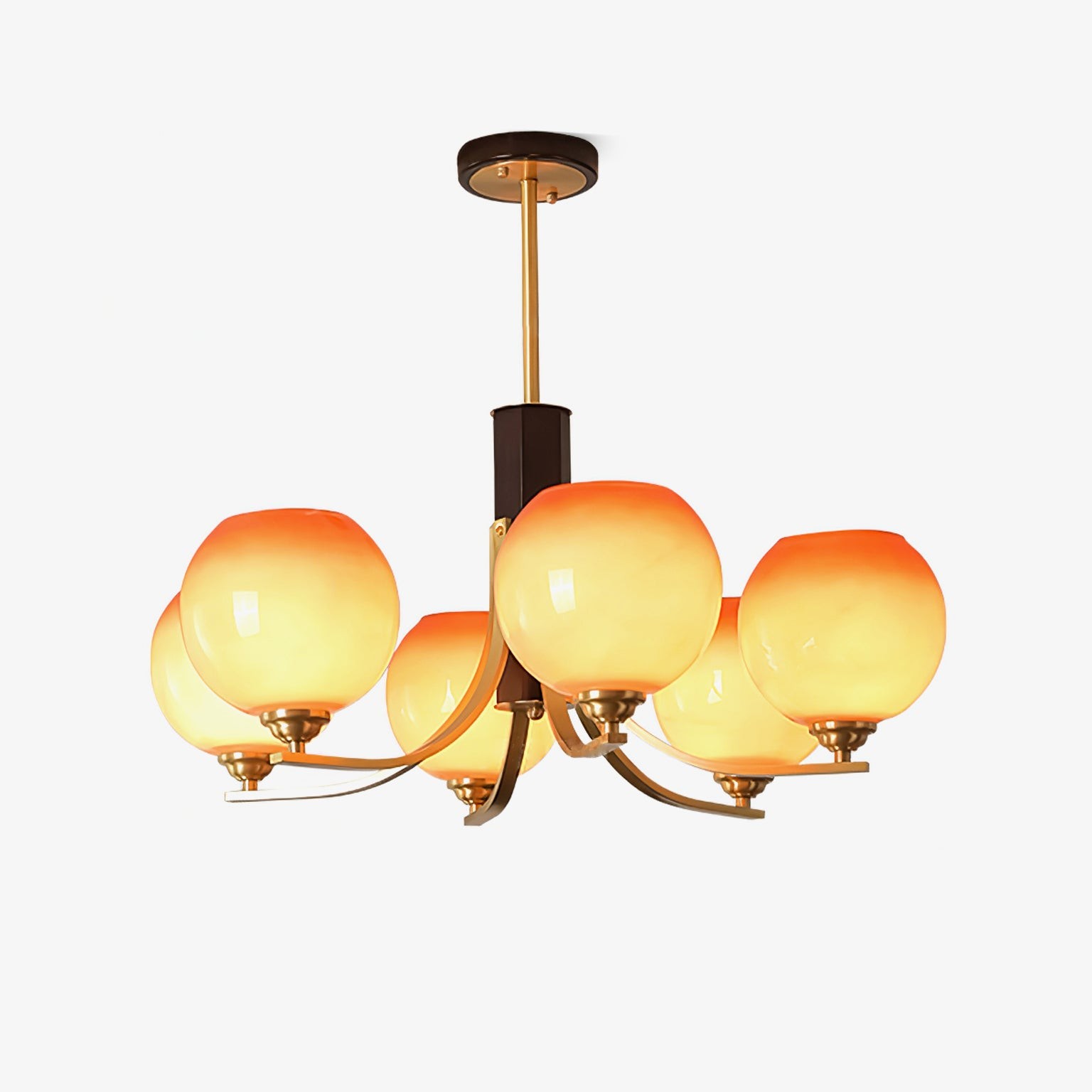 Vintage Caramel Globe Chandelier M398