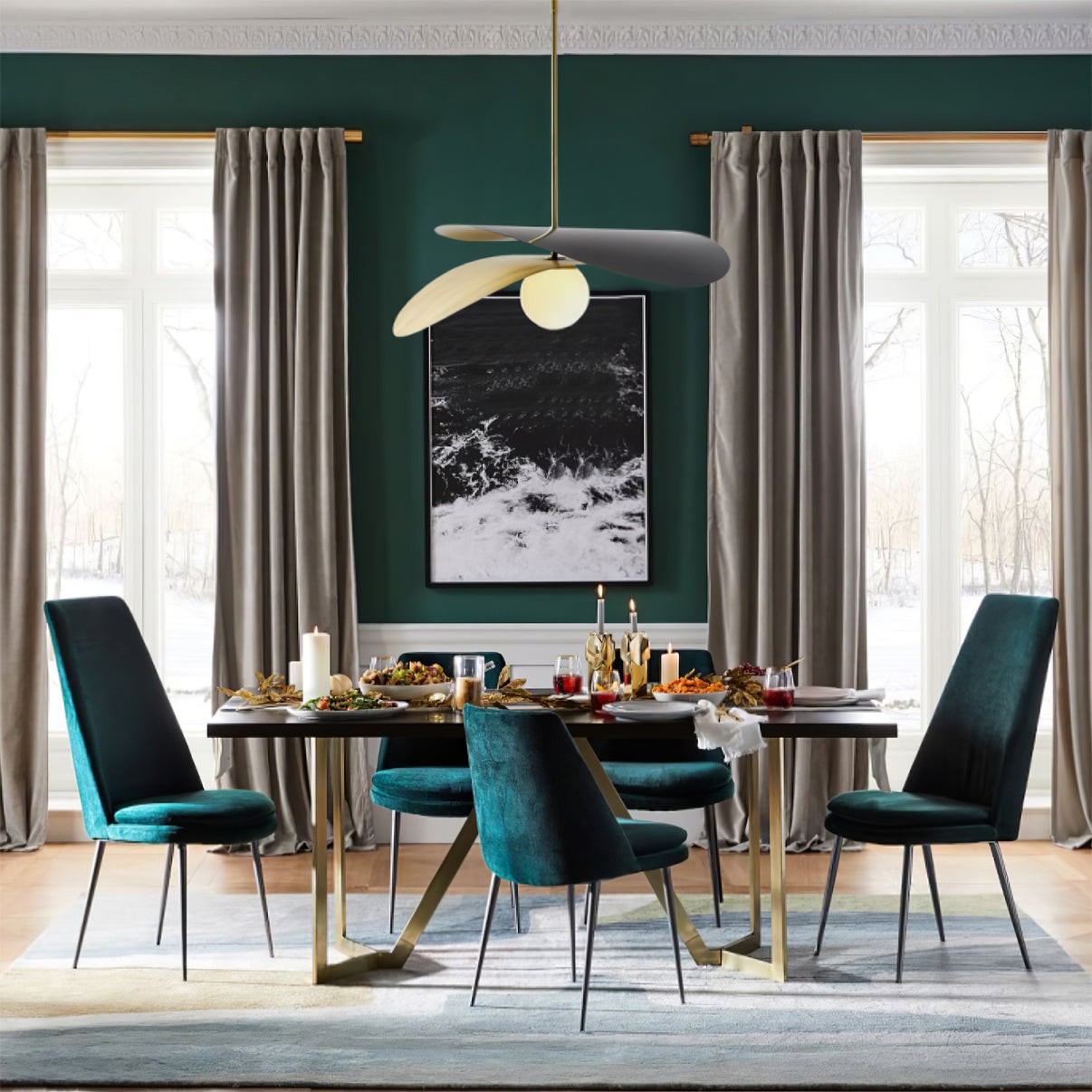 Nordic Simple Double-layer Spherical Glass Ball Chandelier M24