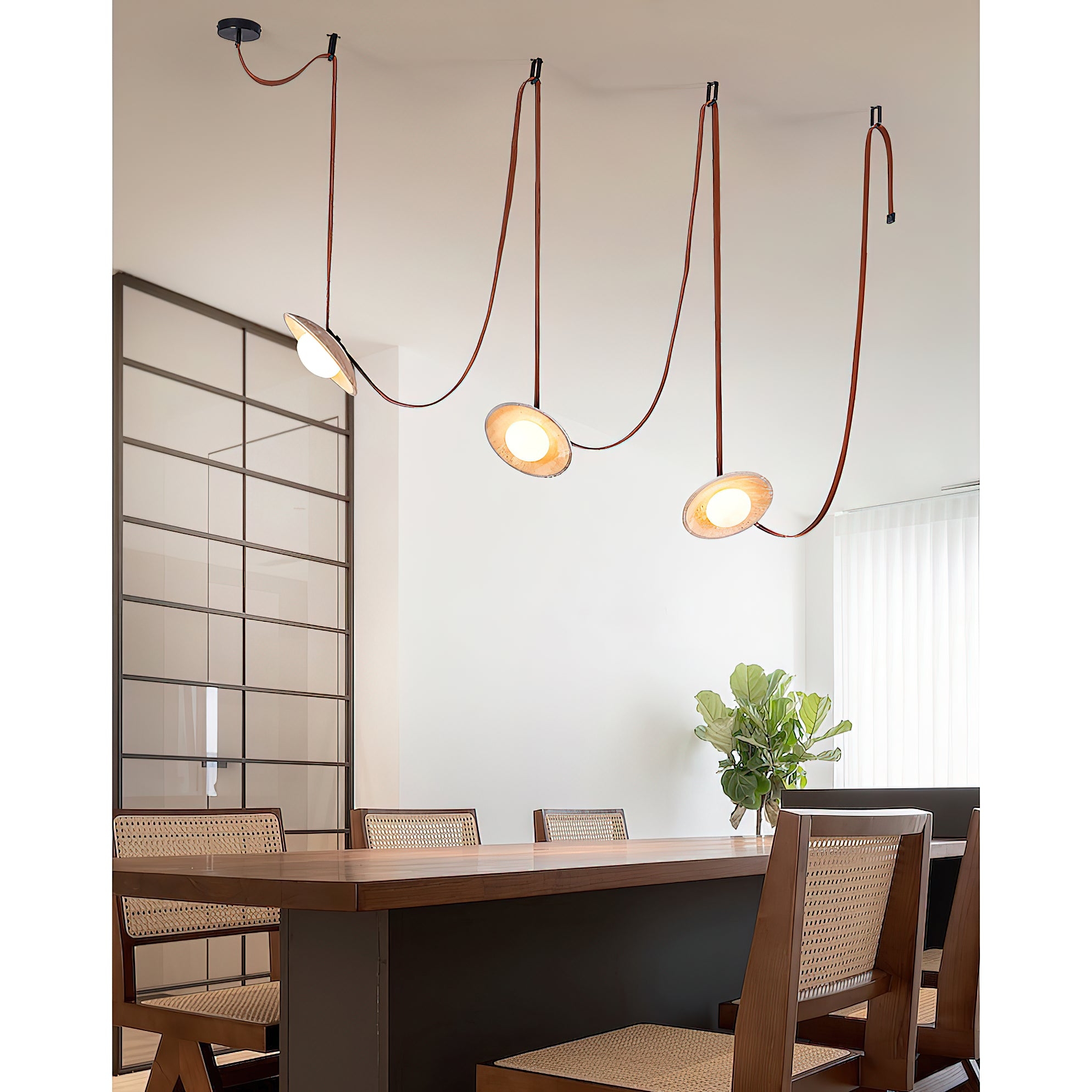 Light Rail Leather Pendant Lamp T1912