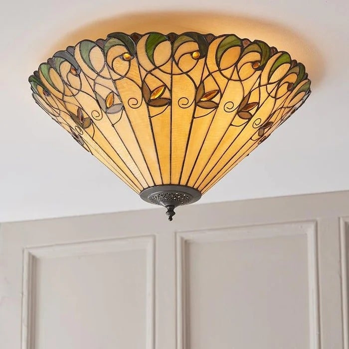 TF Jamelia Light - Decorative Art Glass - Flush Mount Timeless Style for Hallway T1041