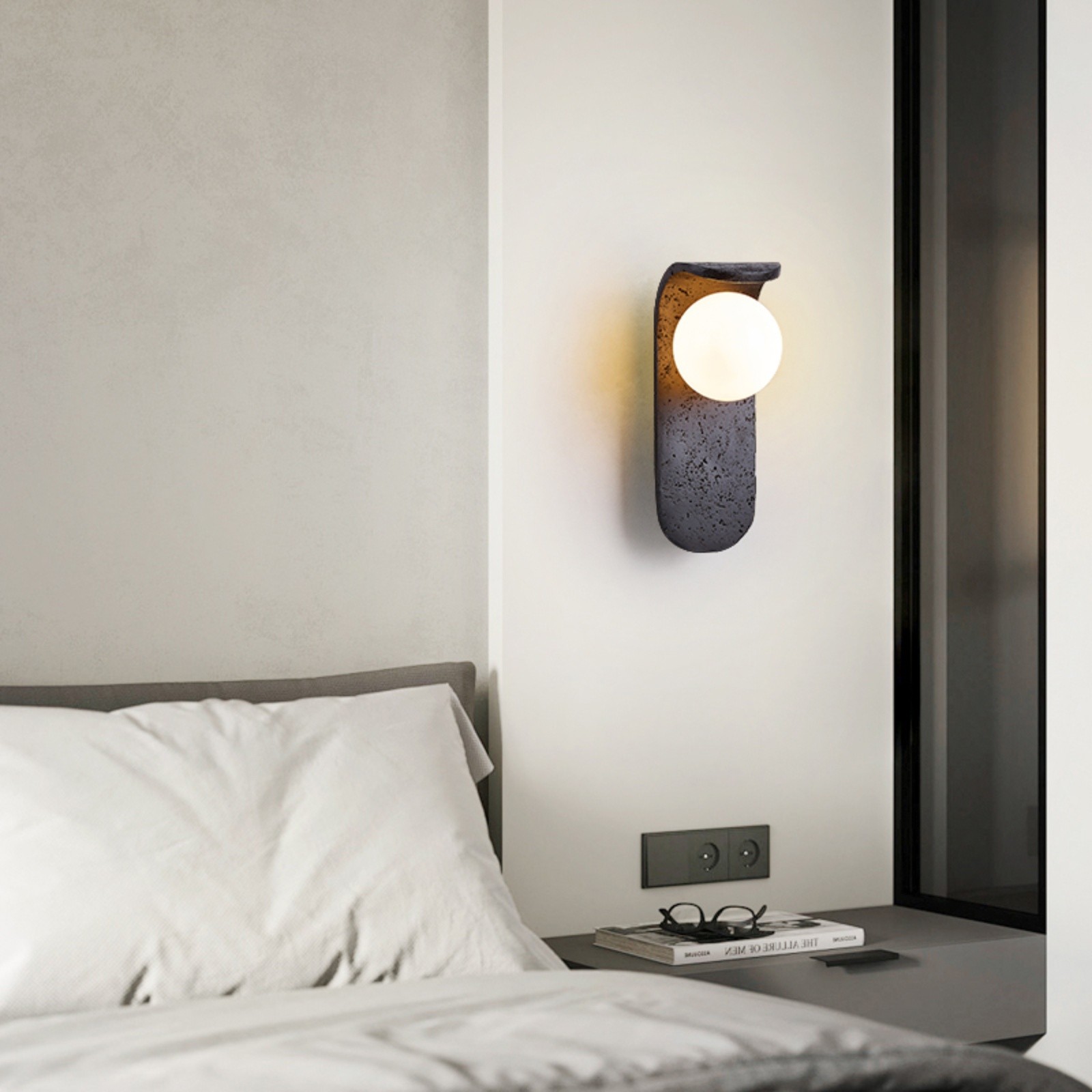 Travertine Wall Lamp - Skateboard-Inspired Modern Bedroom Light S326