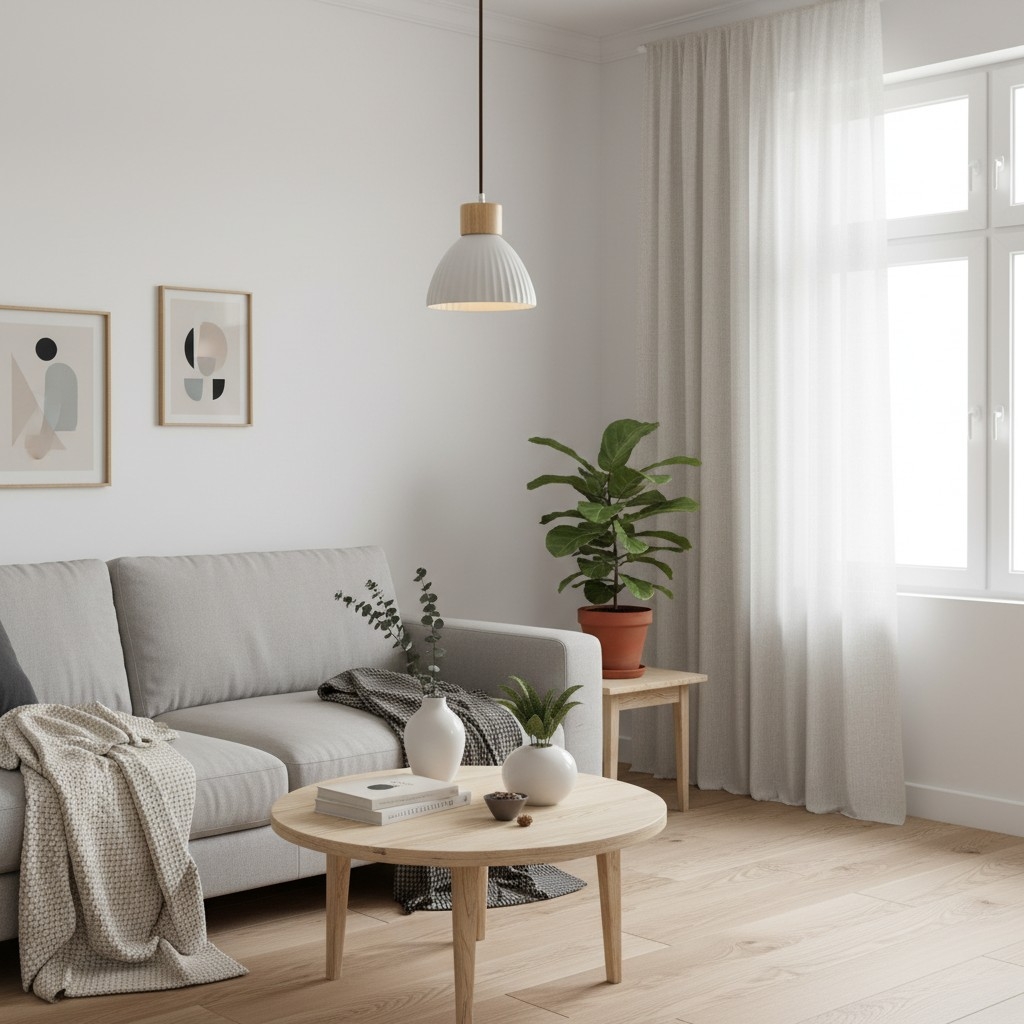 Cerawooda Modern Pendant Light - Clean Circle Silhouette for Living Area T1099