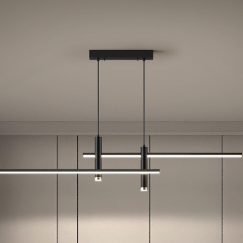 Modern Minimalist Sleek Metal Rod Chandelier M34