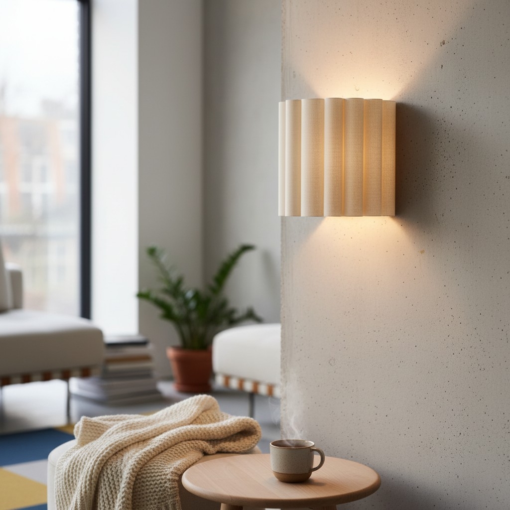 Velura Linen Fold Wall Sconce - Fabric Soft Pleated Design Ambient Lighting for Bedroom or Hallway T803