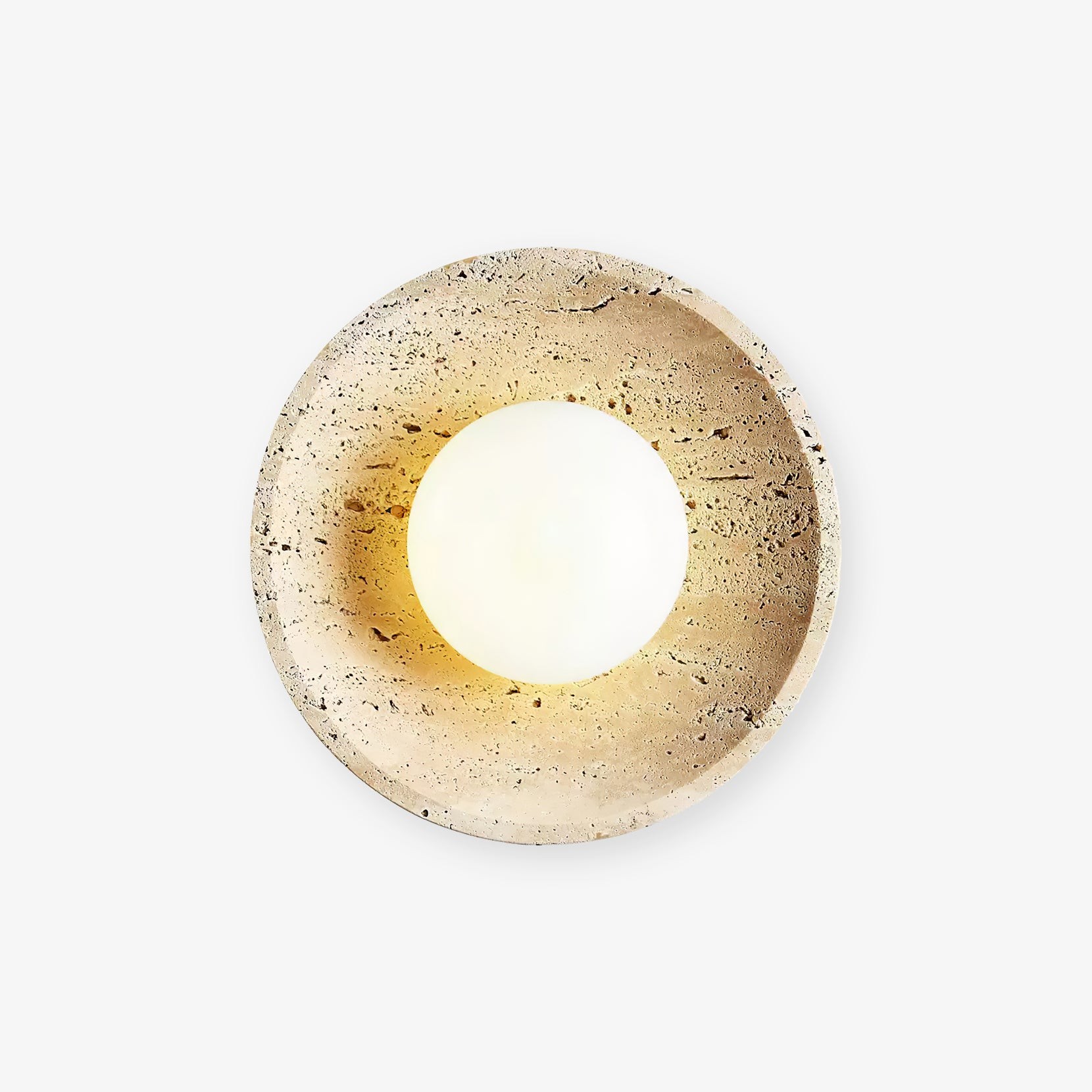 Retro Wabi Sabi Travertine Lunar Eclipse Wall Light G64