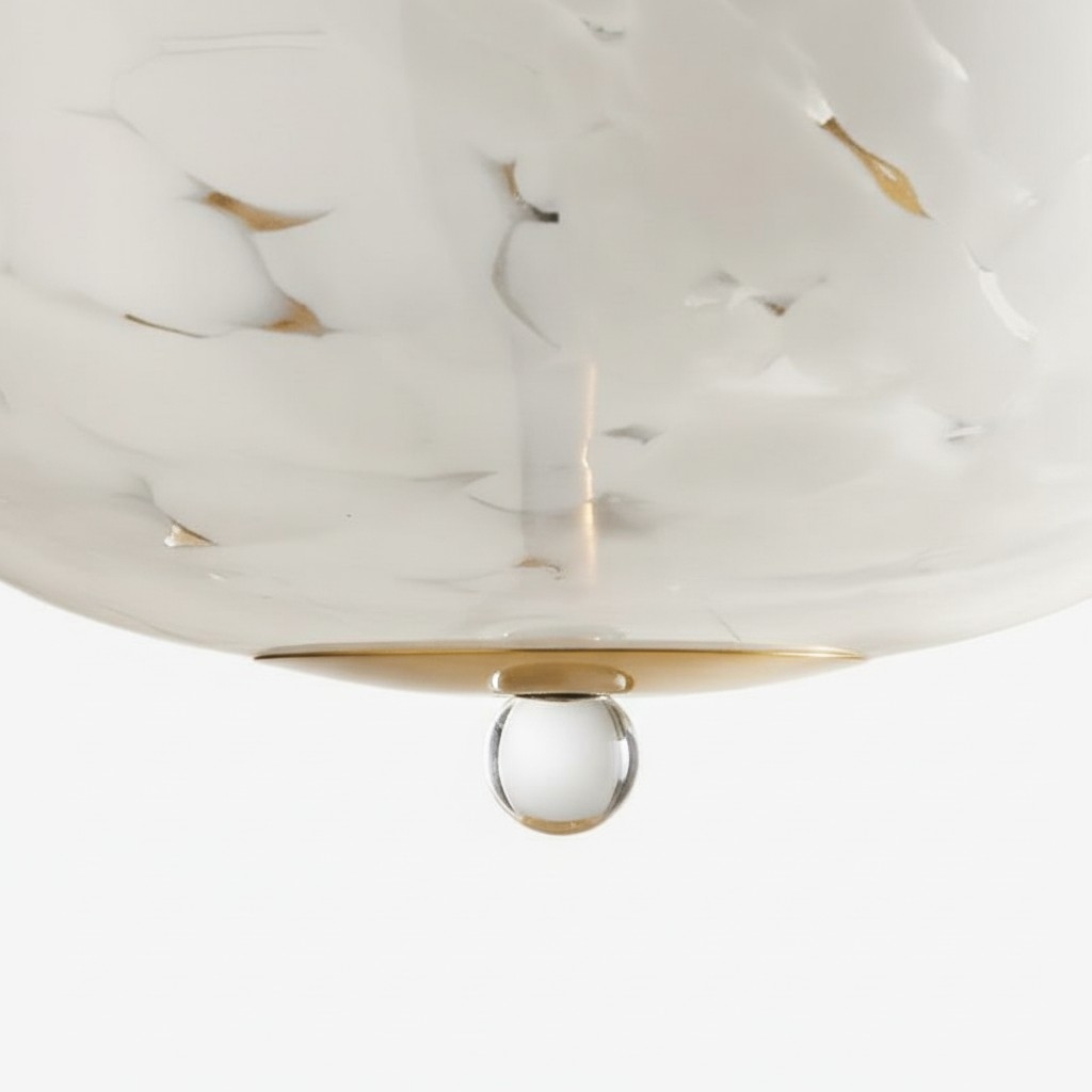 Clea Rounded Glass Flush Mount - Dotted Shade for Bedroom and Hallway Lighting T711