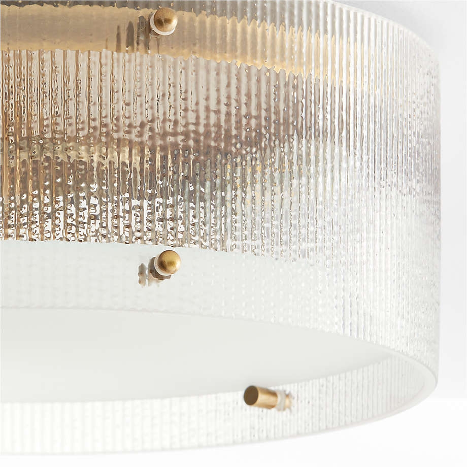 Glimmerove Fluted Glass Flush Mount Light - Modern Ceiling Fixture  T1101