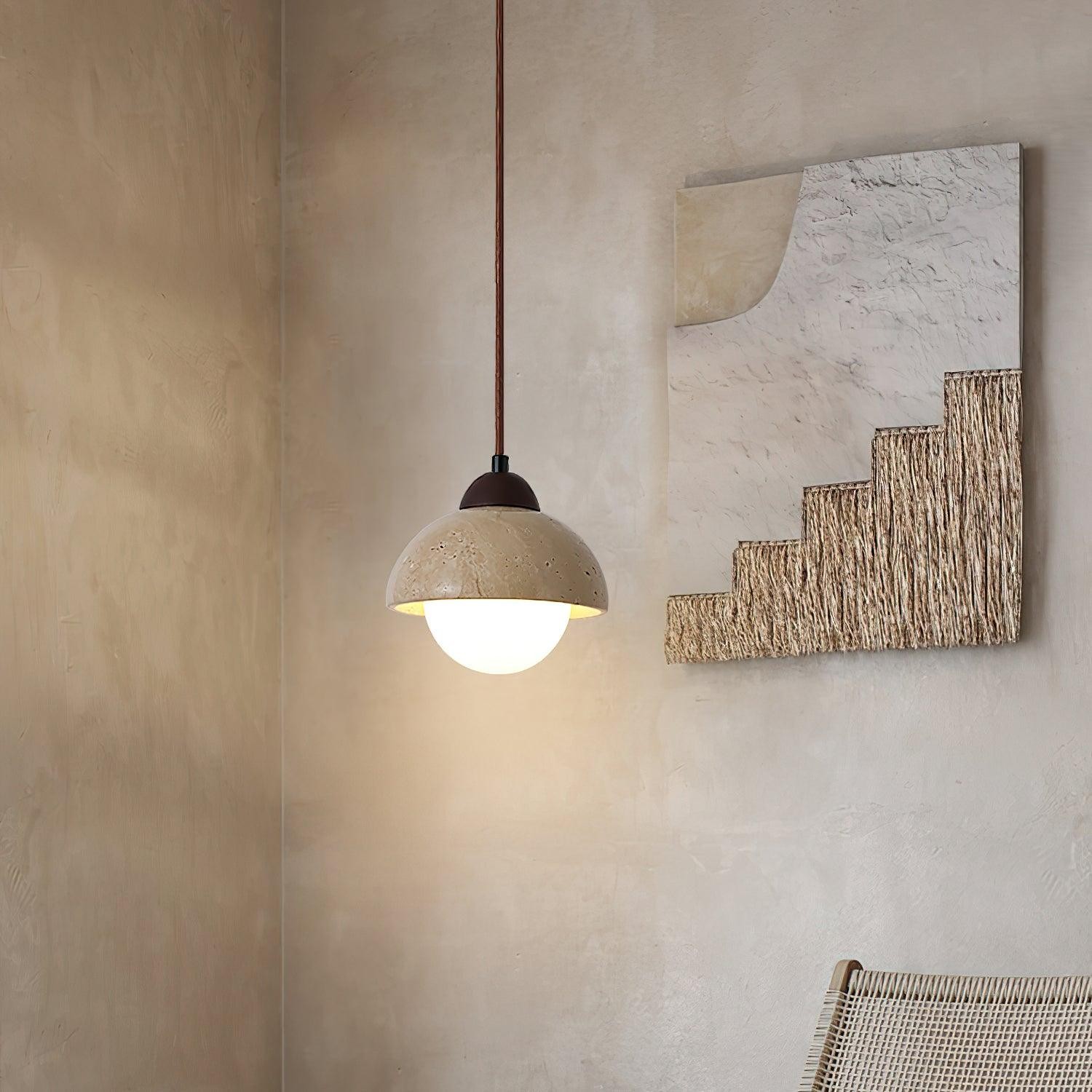 Yellow Travertine Wabi-Sabi Style Pendant Lamp M97