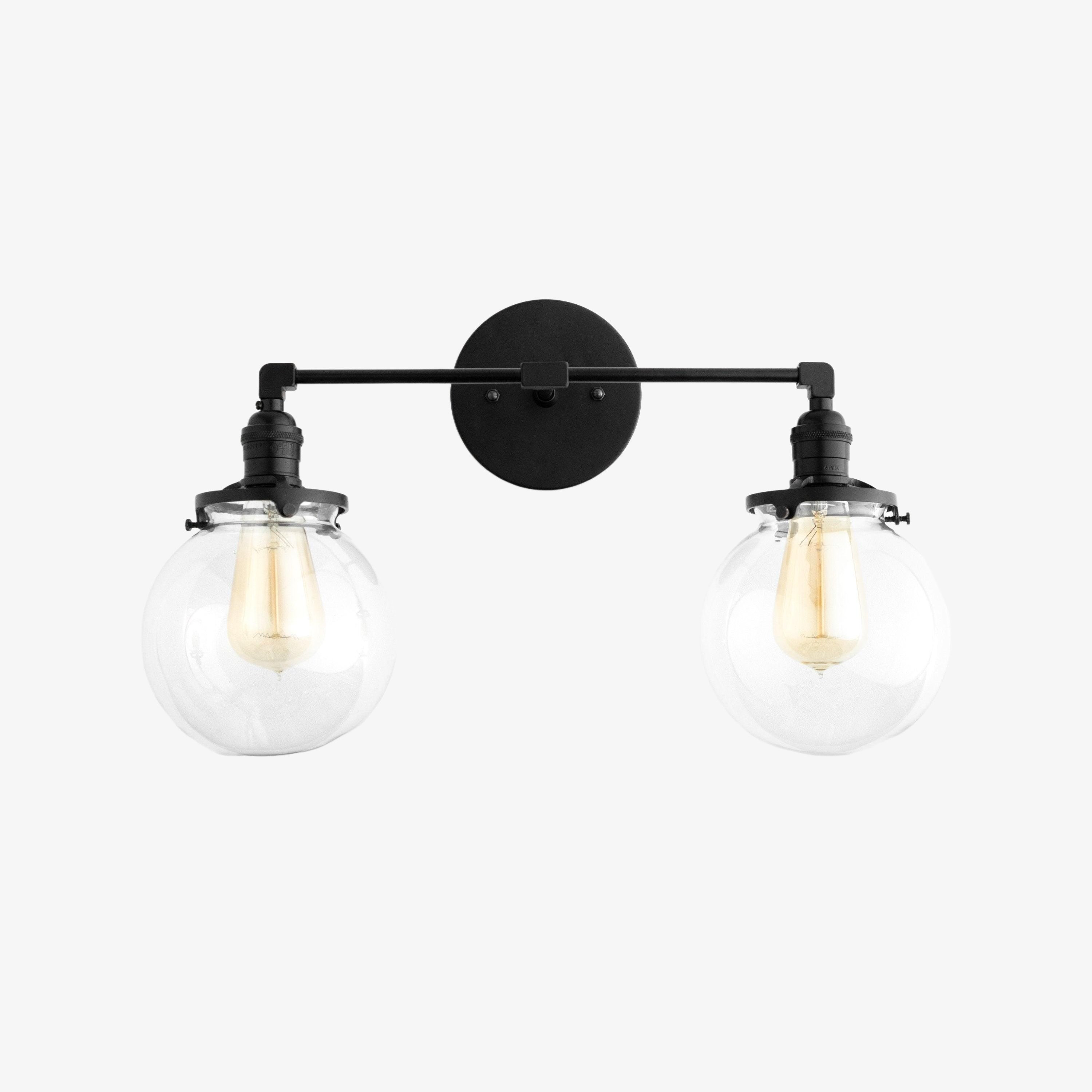 Lumio Globe Glass Globe Vanity Light - Modern Two Light Bathroom Sconce T309
