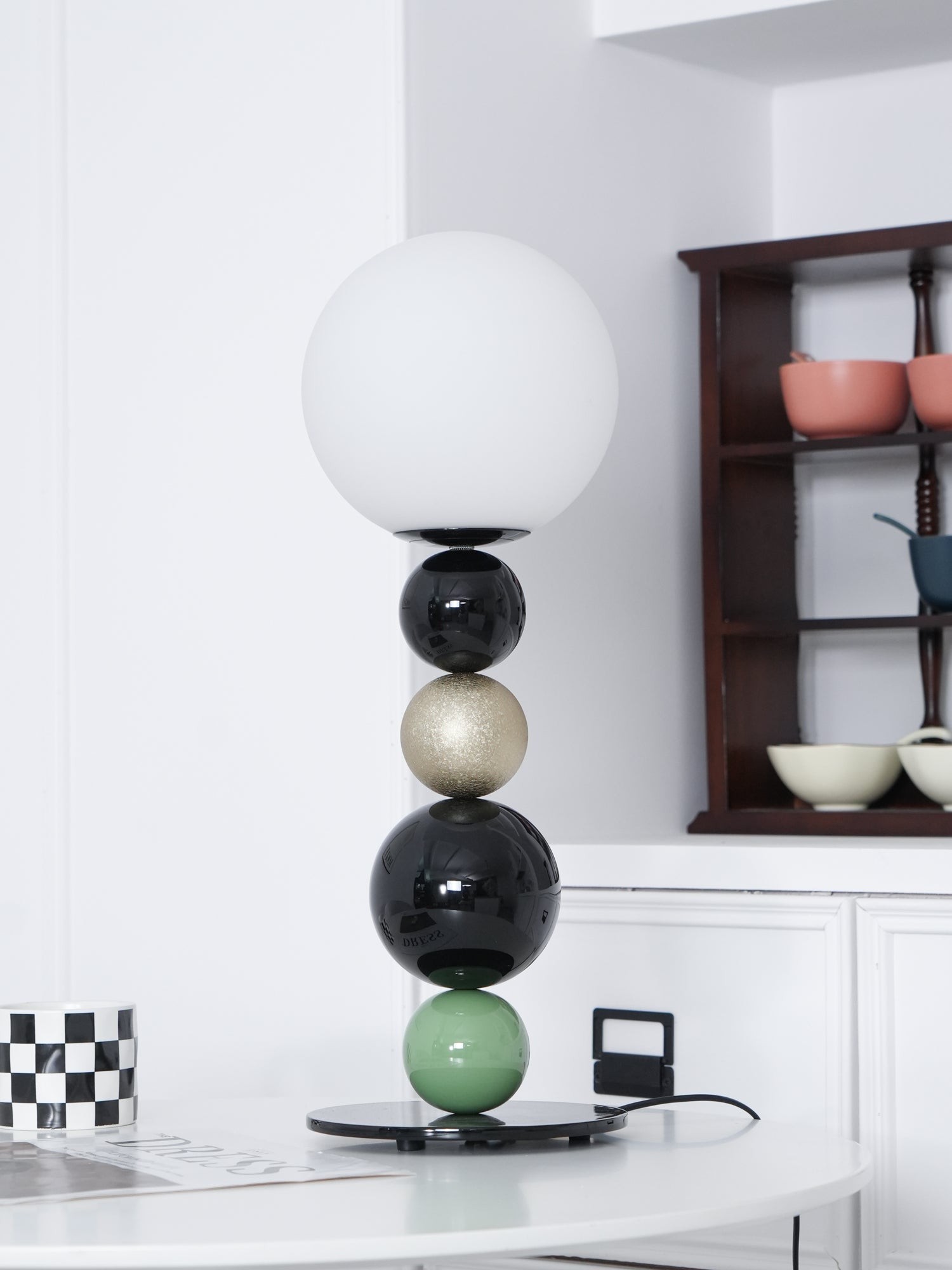 Round Balls Stacking Green Table Lamp M417