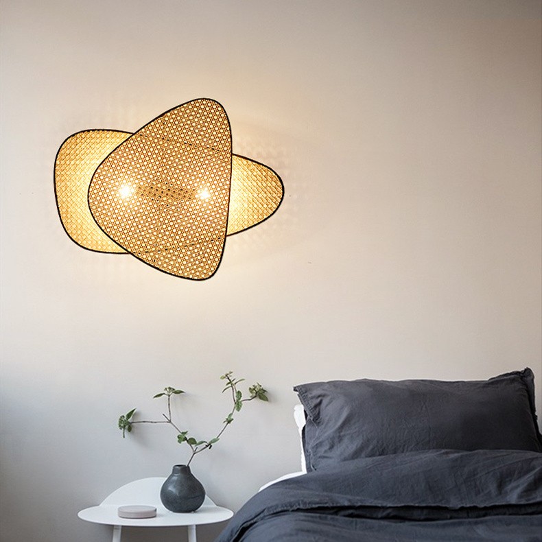 Rustic Wall Light – Rattan Design for Living Room