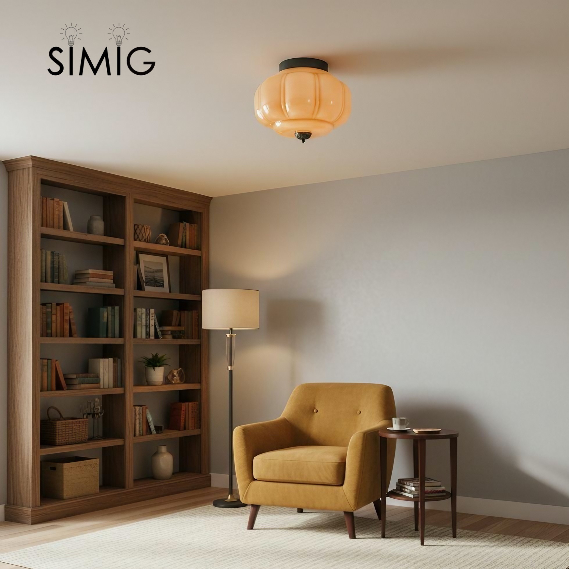 Eloise Ceiling Light - Elegant Retro Brass Ceiling Light for Living Room G55
