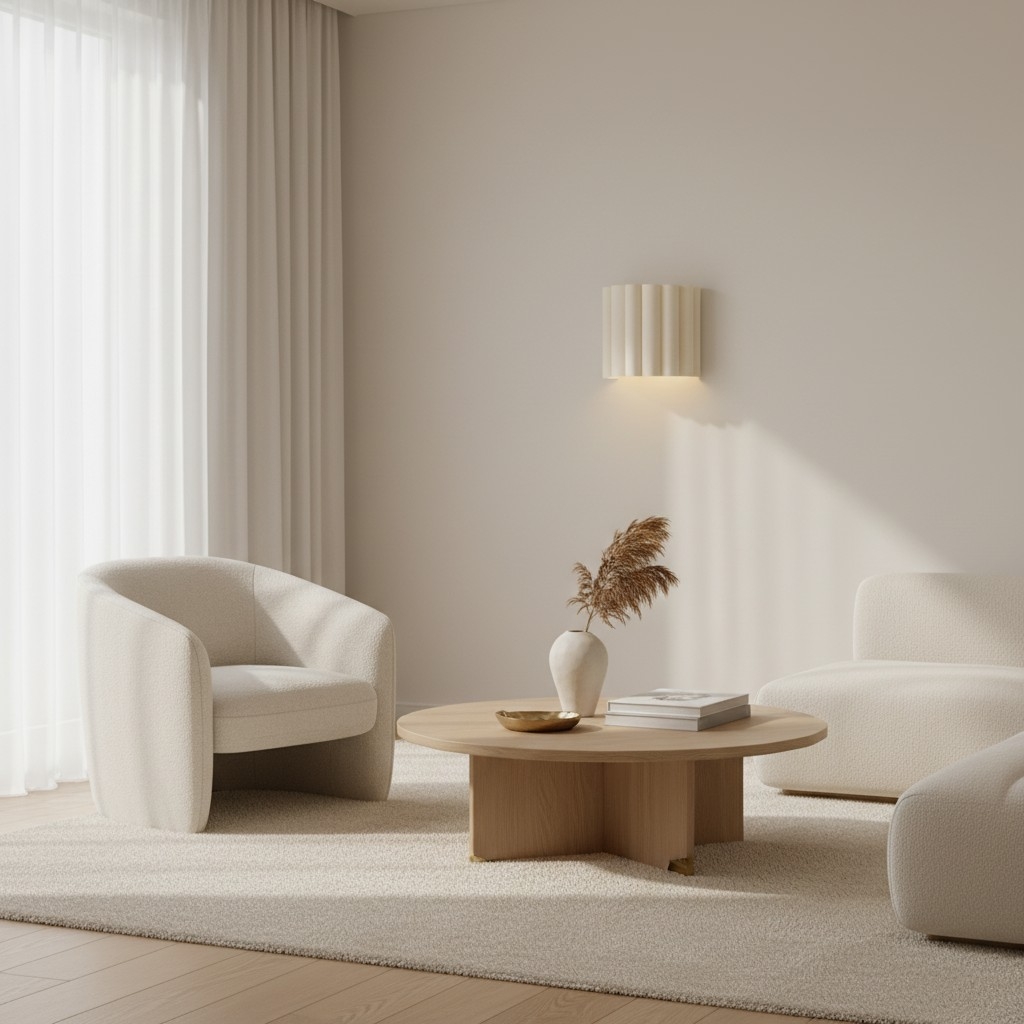 Velura Linen Fold Wall Sconce - Fabric Soft Pleated Design Ambient Lighting for Bedroom or Hallway T803