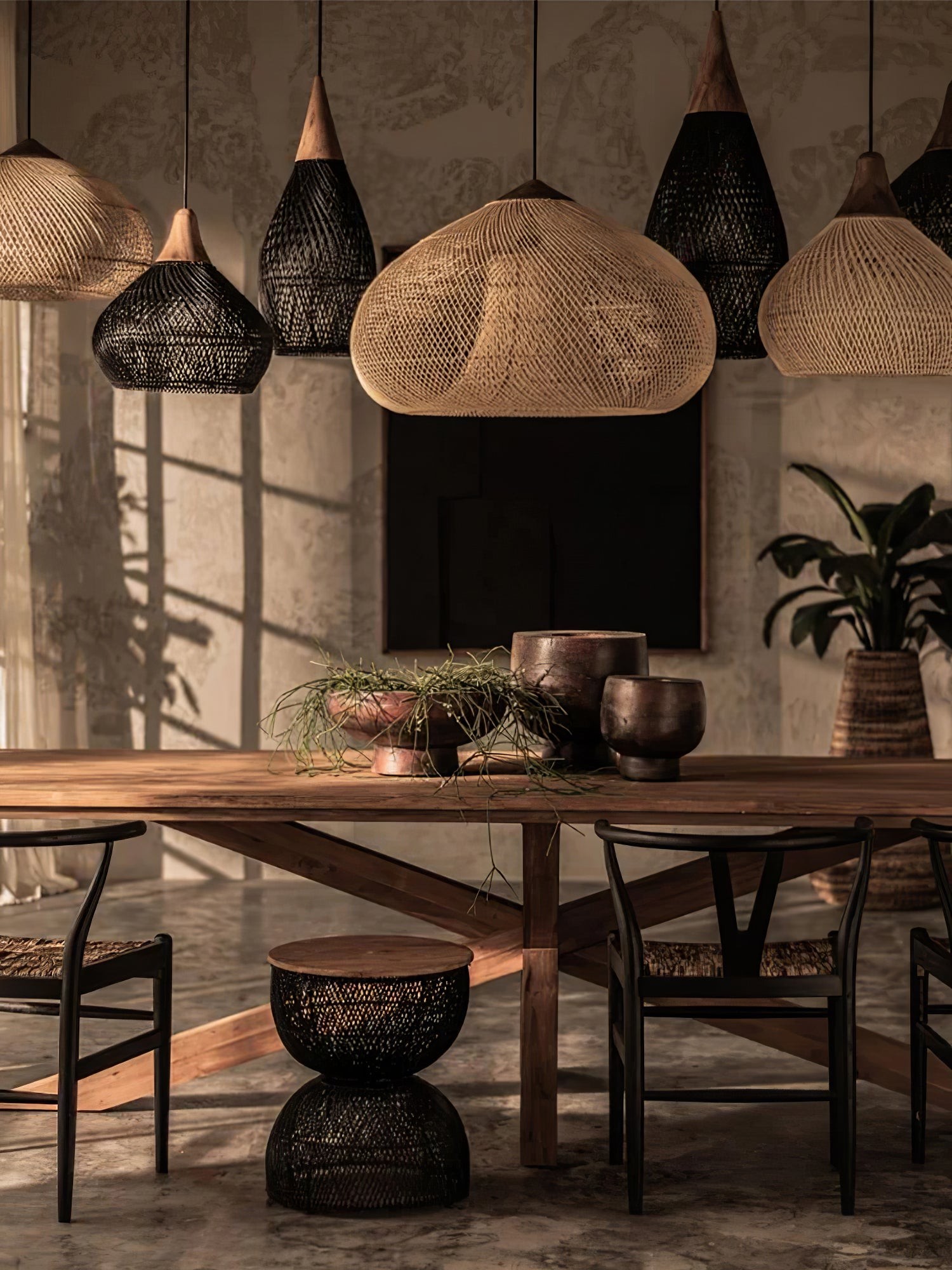 Harp Braided Rattan Pendant Lamp T048