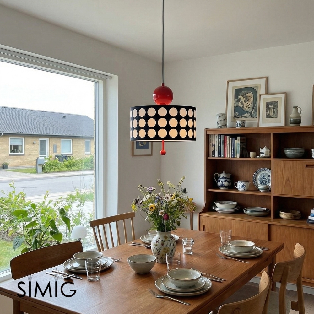Polka Dot Lattice Pendant Lamp - French Vintage Light for Dining M165