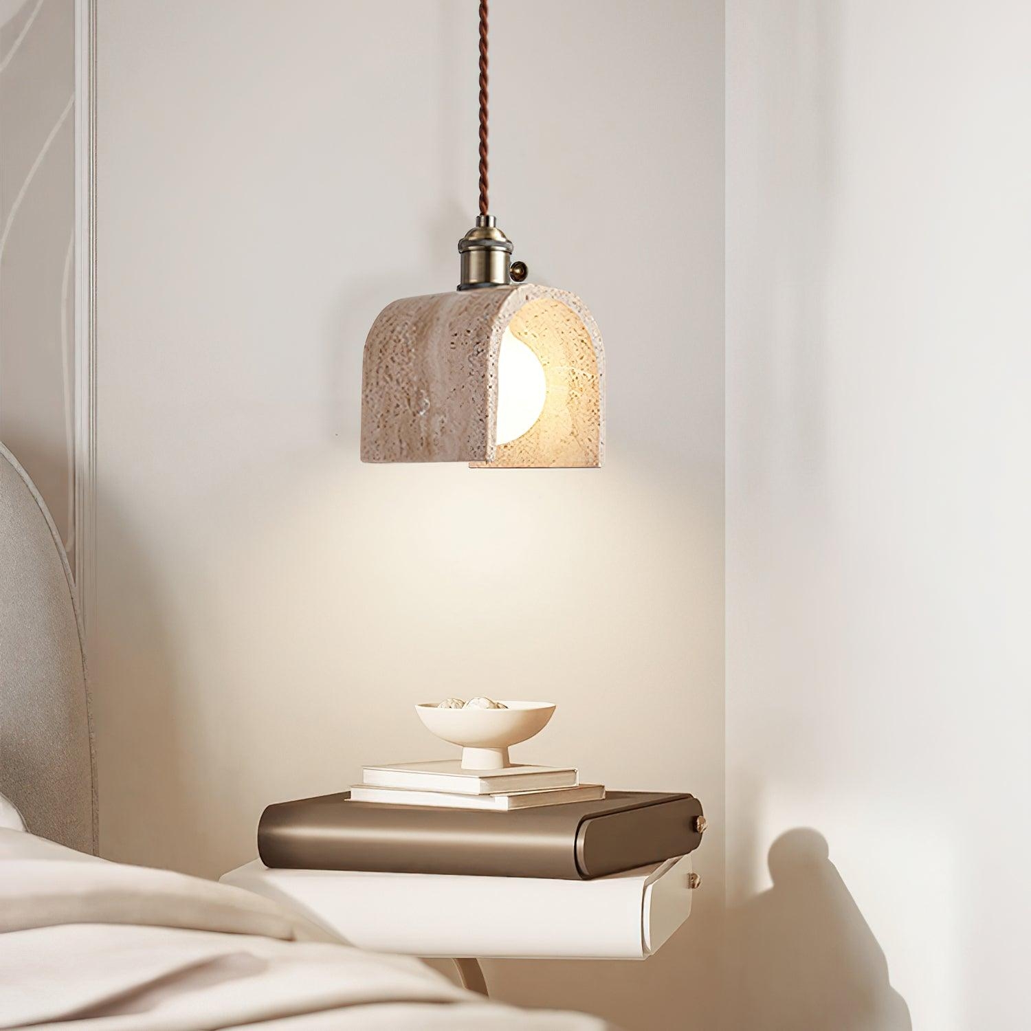 Alagusmo Minimalist Travertine Pendant Light T2116