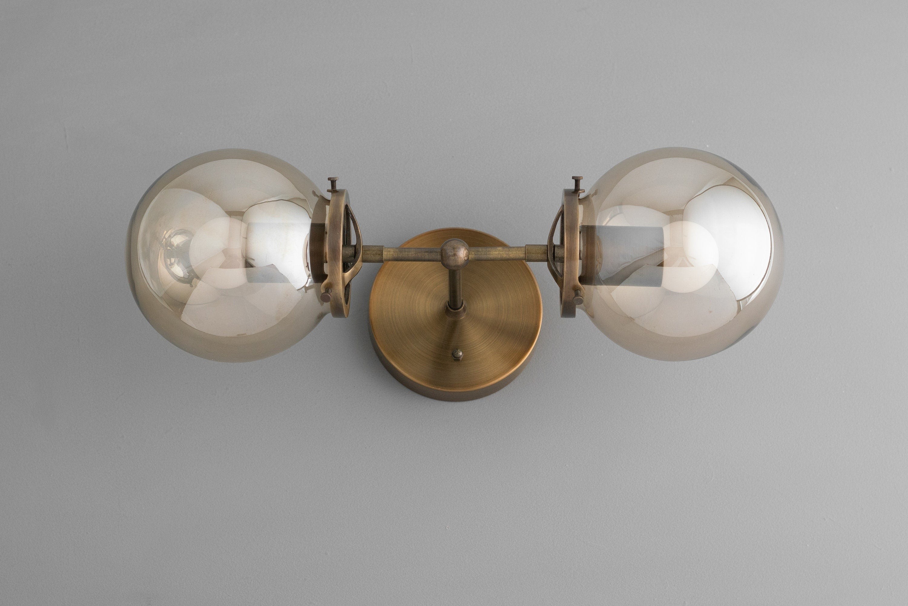 Lumio Globe Double Globe Vanity Wall Light - Rustic Farmhouse Bathroom Wall Fixture T336