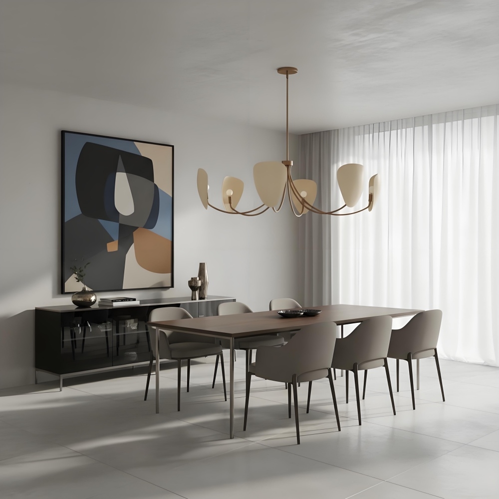 Shella Artistic Chandelier - Curved-arm Design for Dining rooms or Living Rooms T708