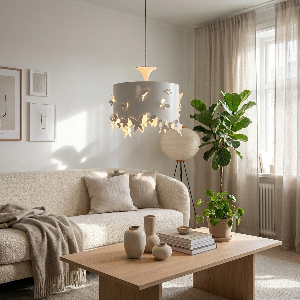 Cielora Butterfly Inspired Artistic Pendant Light – Living Room Accent T507