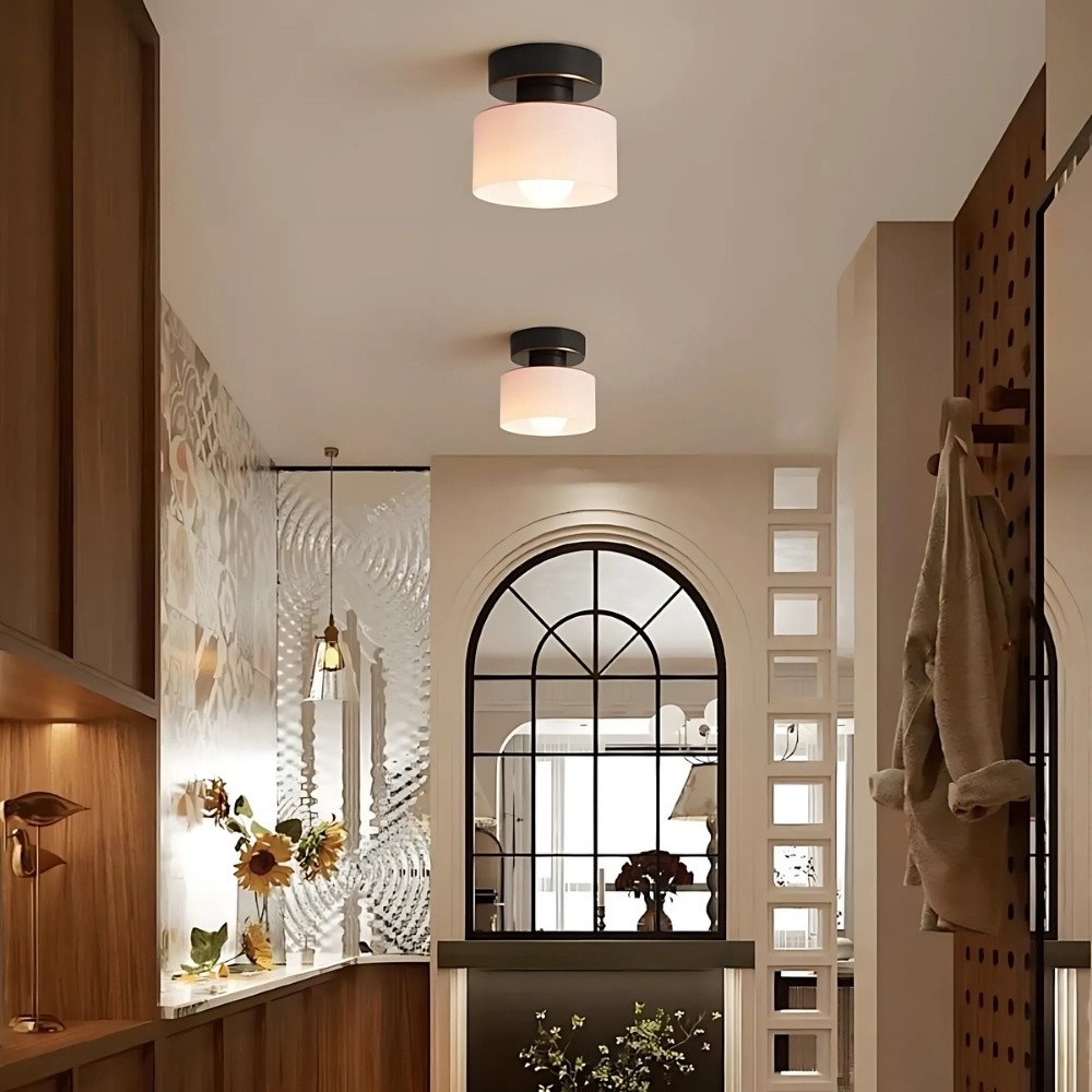 Morandi Cylinder Glass Ceiling Light – Colorful Touch For Hallway Spaces S216