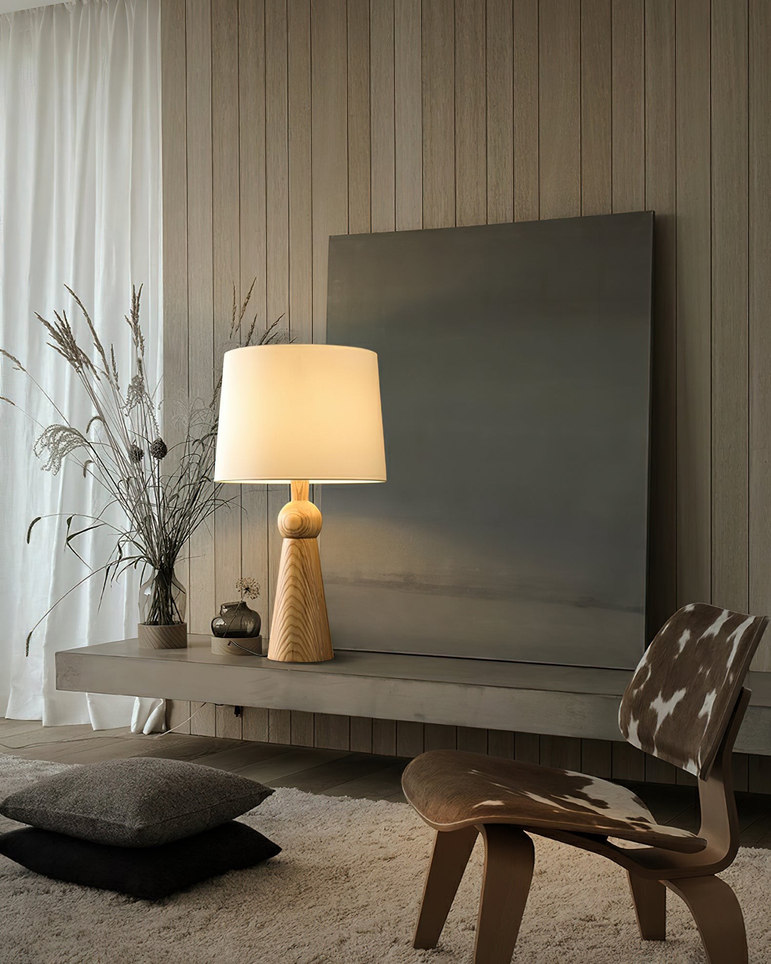 Nordic Retro Solid Wood Fabric Table Lamp M572